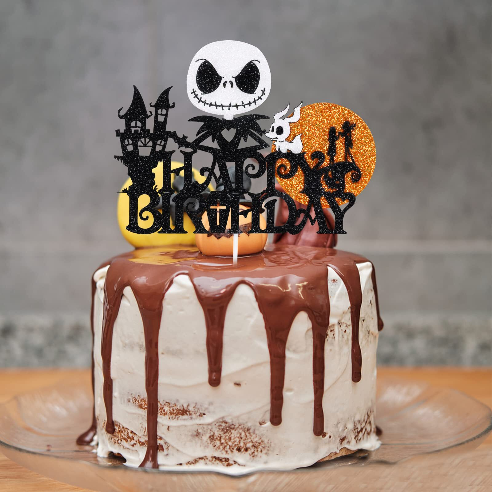 Jack Skellington Happy Birthday Cake Topper Nightmare Before Christmas Birthday Cake Topper Halloween Horrible Birthday Cake Topper Decor Nightmare Before Christmas Birthday Party Cake Supplies