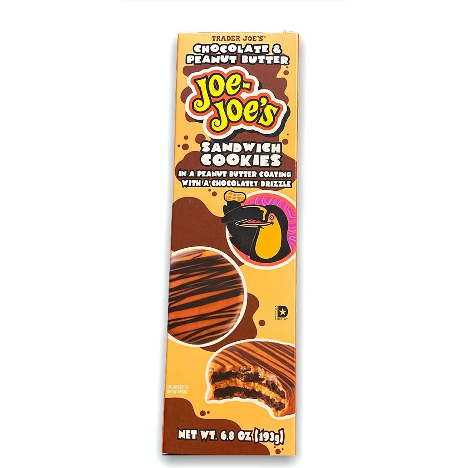 Trader Joe's Chocolate & Peanut Butter Joe-Joes Sandwich Cookies (2 Boxes), 6.8 Ounce (Pack Of 2)