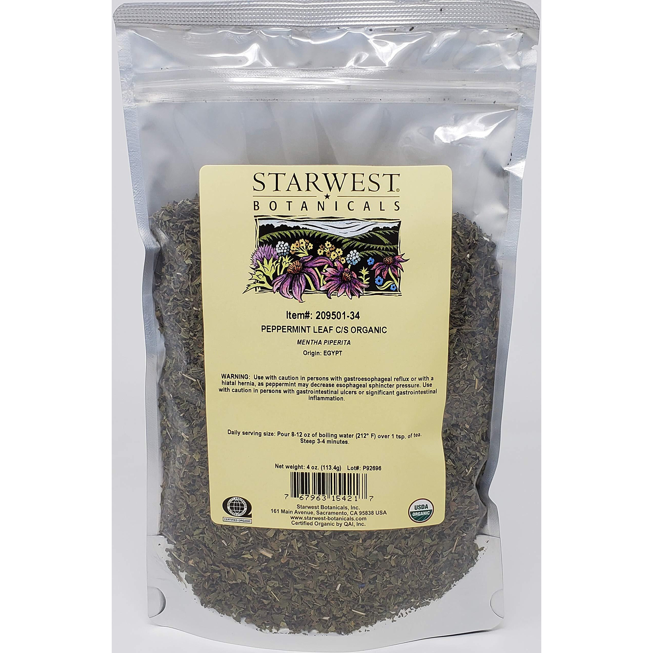 Starwest Botanicals Organic Peppermint Leaf Cut & Sifted (Egypt), 4 Ounces