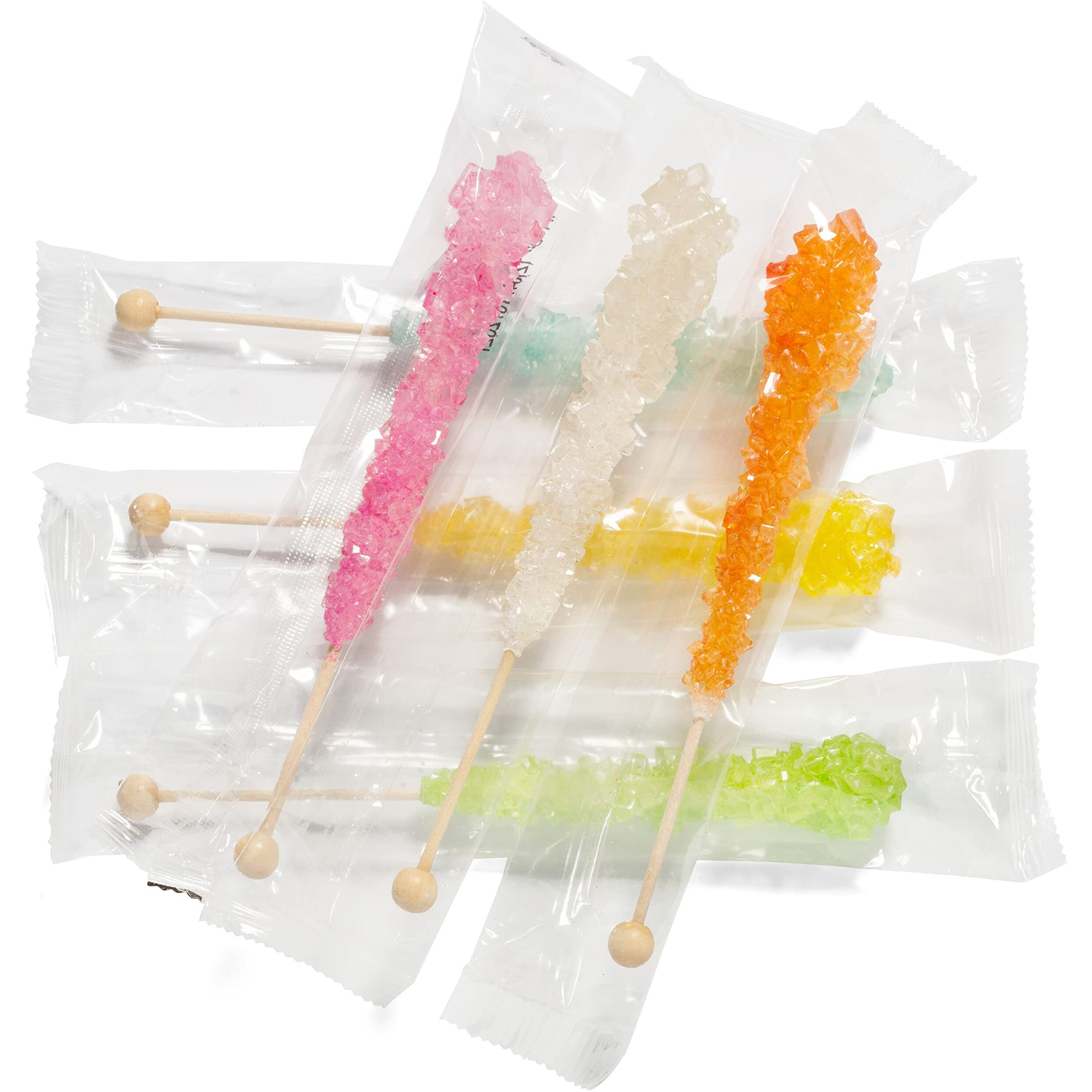 Candy Envy - Spring Rock Candy Sugar Sticks - Spring Pastel Colors - 18 Indiv. Wrapped