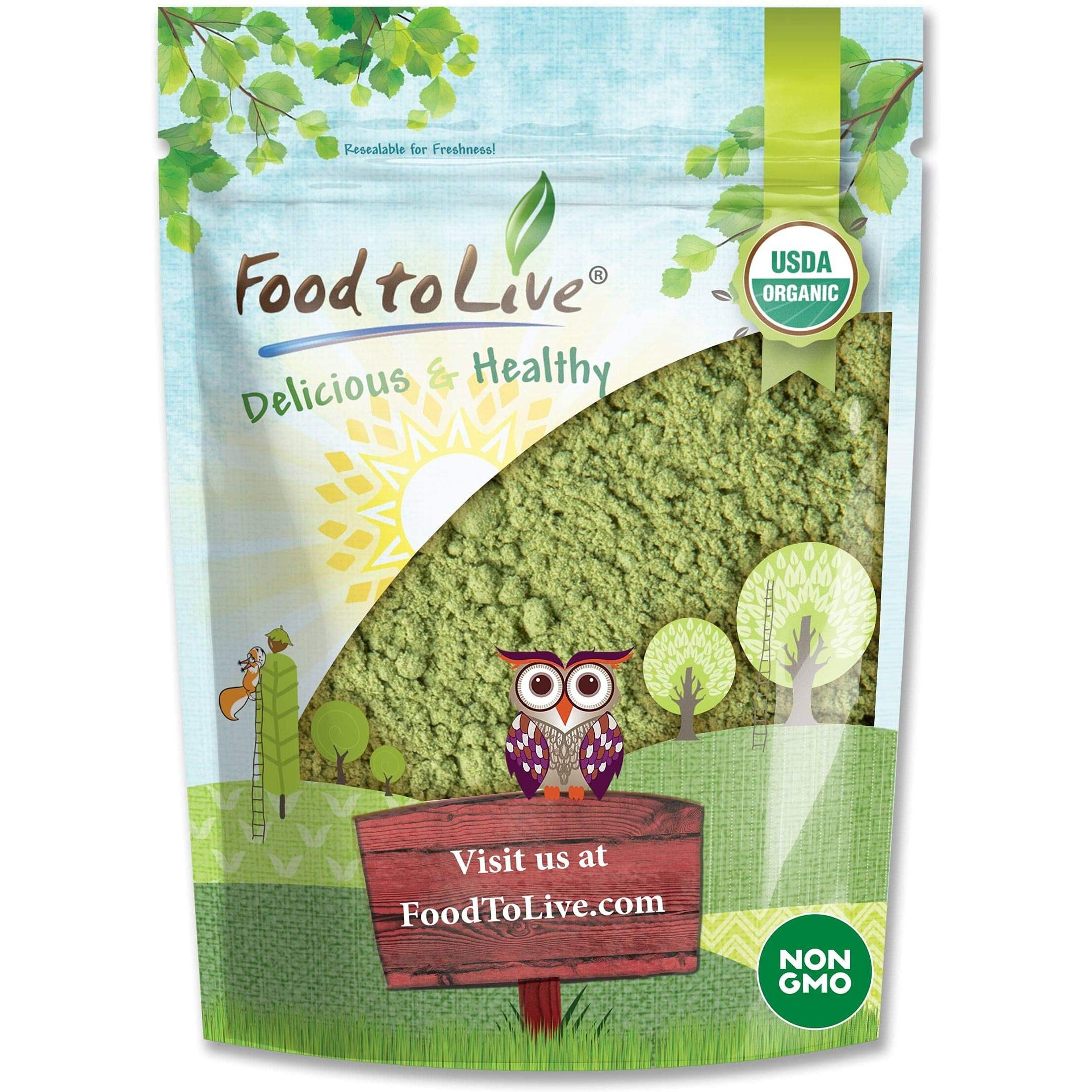 Food To Live Organic Kale Powder, 1 Pound Non-Gmo, Made From Raw Dried Whole Leaves, Vegan, Kosher, Bulk, Great For Baking, Juices, Smoothies, Shakes,Tea, And Instant Breakfast Drinks