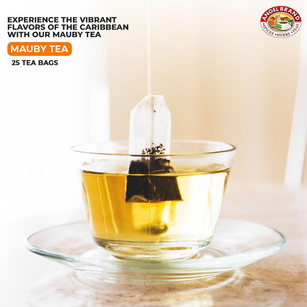 Angel Brand Mauby Bark Tea Bags 25 Naturally Boosting Energy With Refreshing Bittersweet Taste Of Mauby Tea, Rich In Nutrients From Mauby Bark & Spices, Offering Balanced Flavor & Health Benefits