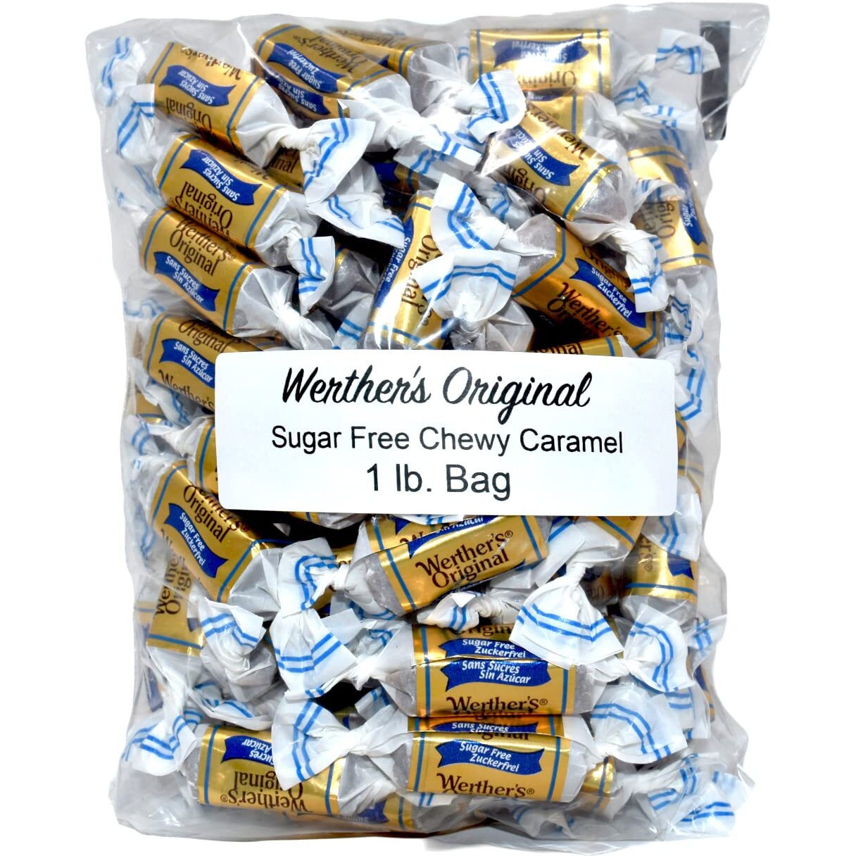 Bulk Werthers Original Hard Candy | Bulk Candy Individually Wrapped | Werthers Caramel Candy | 1 Lb Individual Flavor Bag | Includes Aromatik Mint Card (Sugar Free Chewy Caramel)