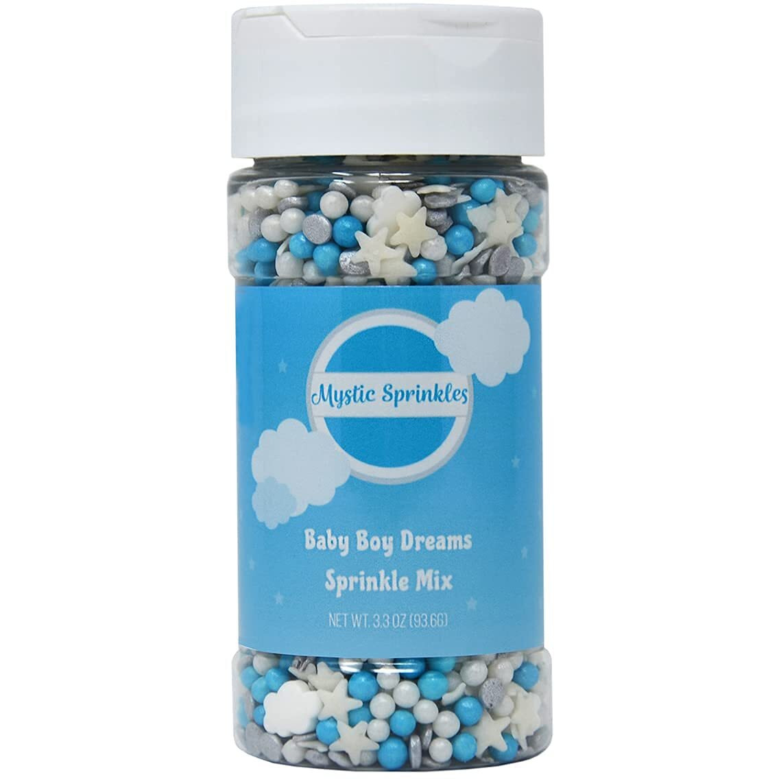 Mystic Sprinkles Baby Shower Sprinkle Mixes (Baby Boy Dreams Sprinkle Mix 3.7Oz)