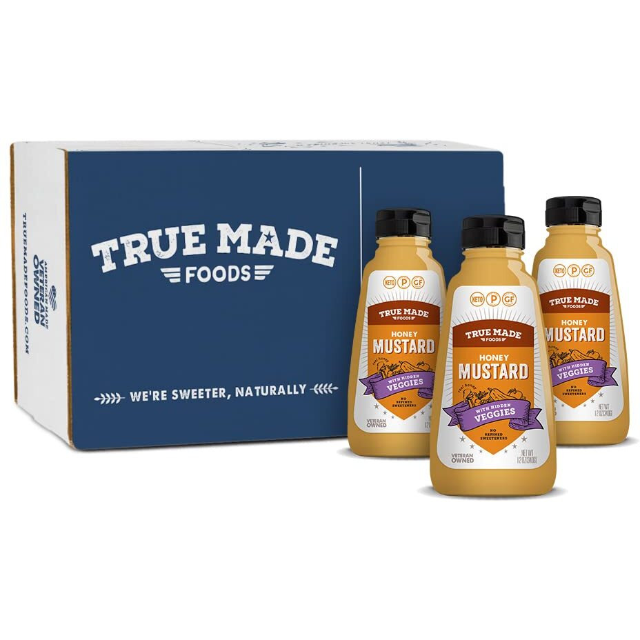 True Made Foods Low Sugar Honey Mustard, Keto Friendly (12Oz, 3 Pack)