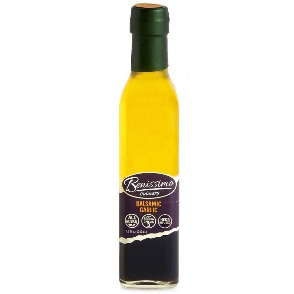 Glass Benissimo Oil, Balsamic Garlic, 8.1 Ounce