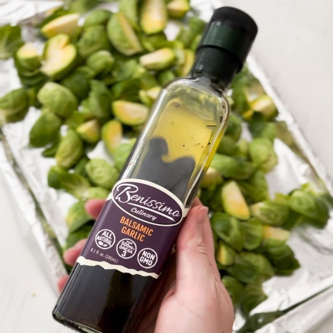 Glass Benissimo Oil, Balsamic Garlic, 8.1 Ounce
