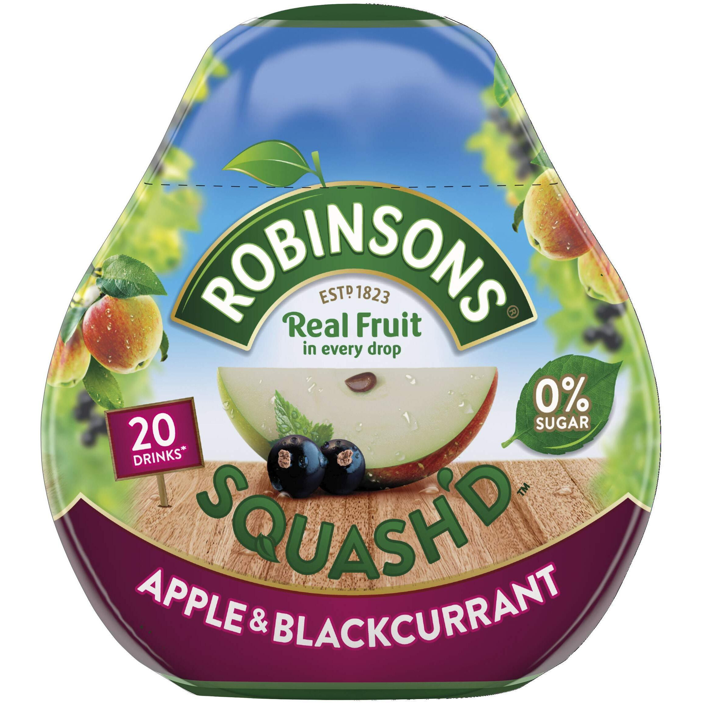 Robinsons Squash'D Apple & Blackcurrant No Added Sugar, 2.2 Fl Oz (66 Ml)