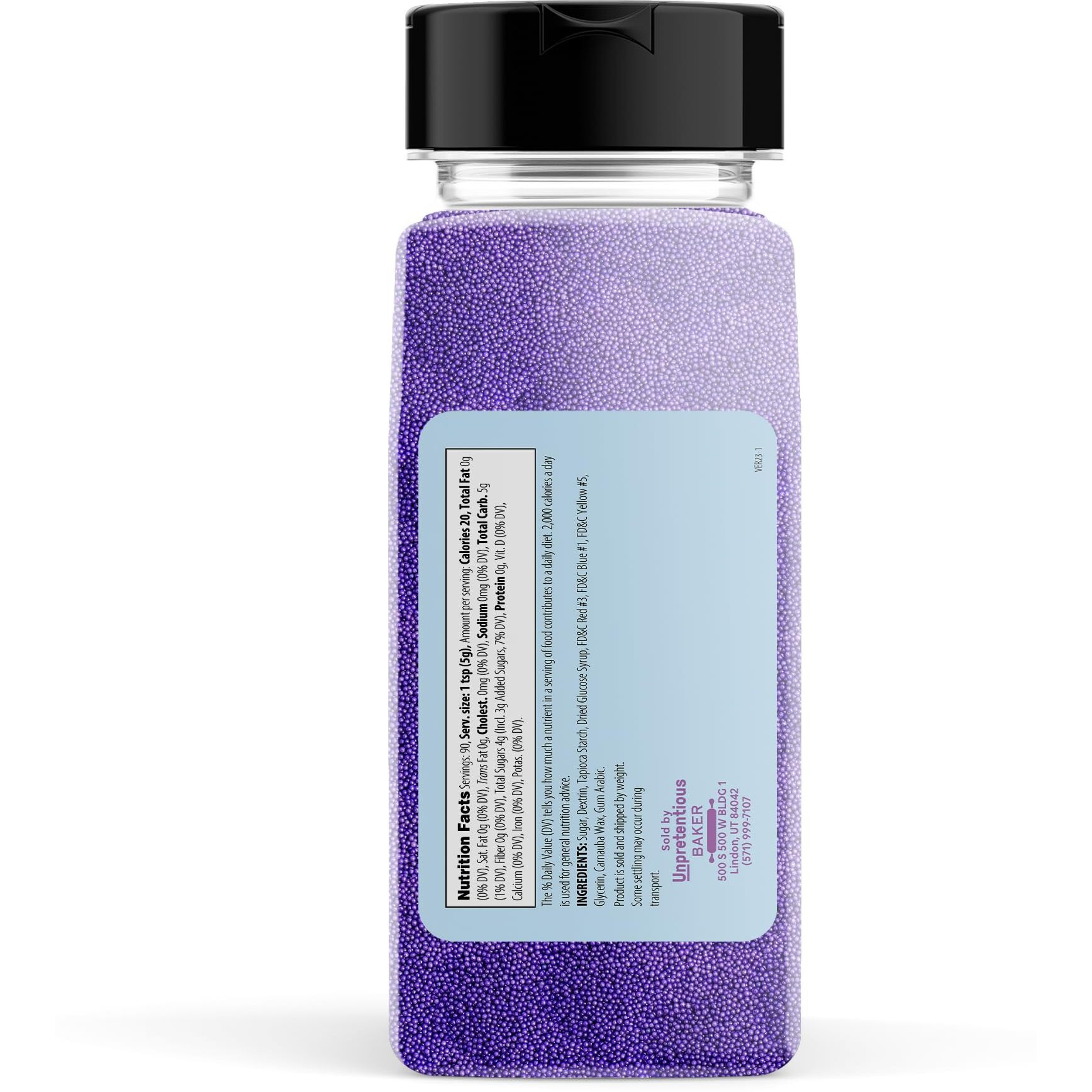 Unpretentious Purple Nonpareils, 1 Lb, Dessert Topping, Bright Purple Color, Round Sprinkles