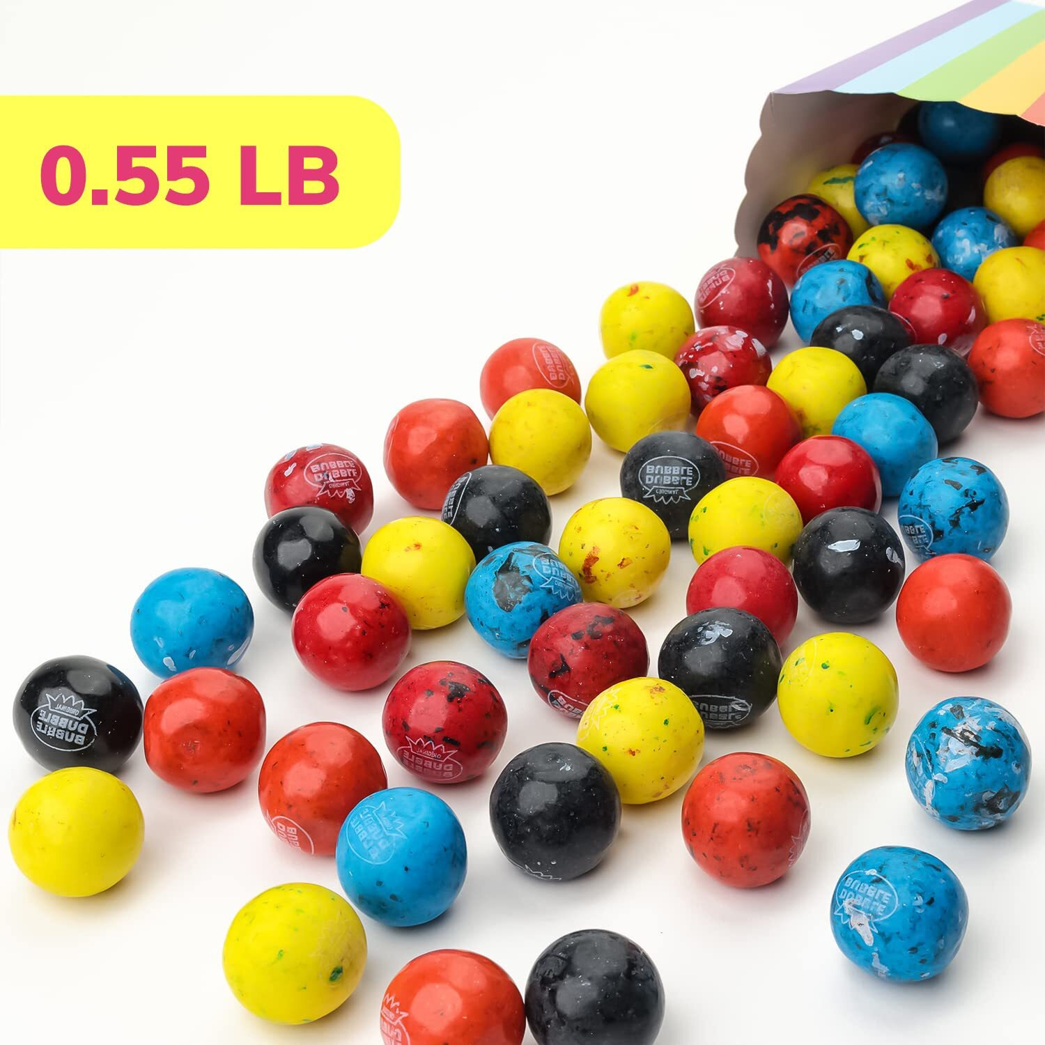 Gumballs In Jar- Berry Blots Gumballs - 1 Inch Large Chewing Bubble Gum - Big Fruity Gum For Kids 0.55 Lb - 32 Pcs Gum For Kids