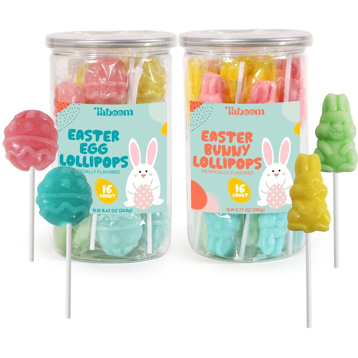 Easter Lollipop Eggs And Bunnies Candy Assortment For Kids, School And Party Favor Bag Fillers - Bulk Easter Candy Individually Wrapped Easter Egg & Bunny Suckers For Easter Basket Stuffers, 32 Count