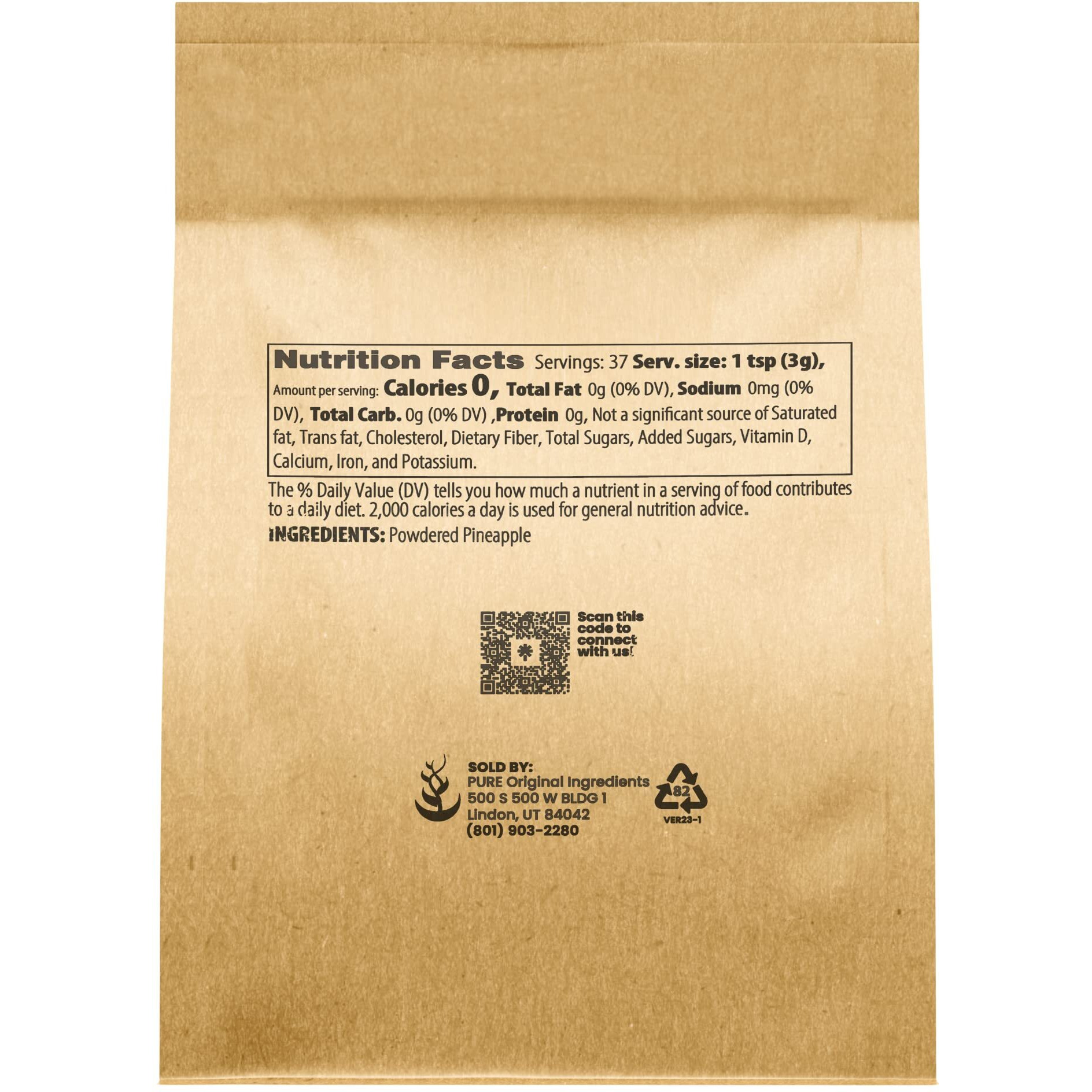 Pure Original Ingredients Pineapple Powder (4 Oz) Smoothies & Cocktails, Always Pure, Flavor Additive