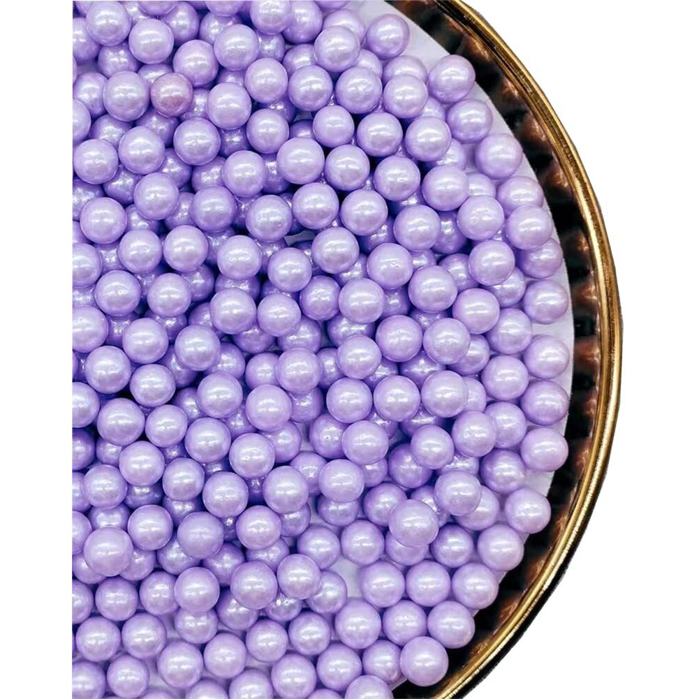 Sprinkles Lavender Purple Edible Pearls,Cake Sprinkles 130G 4.6Oz,Cookie Sprinkles,Sugar Pearl, Edible Candy Pearls For Cake Cupcake Decorationg (7Mm-Light Purple)