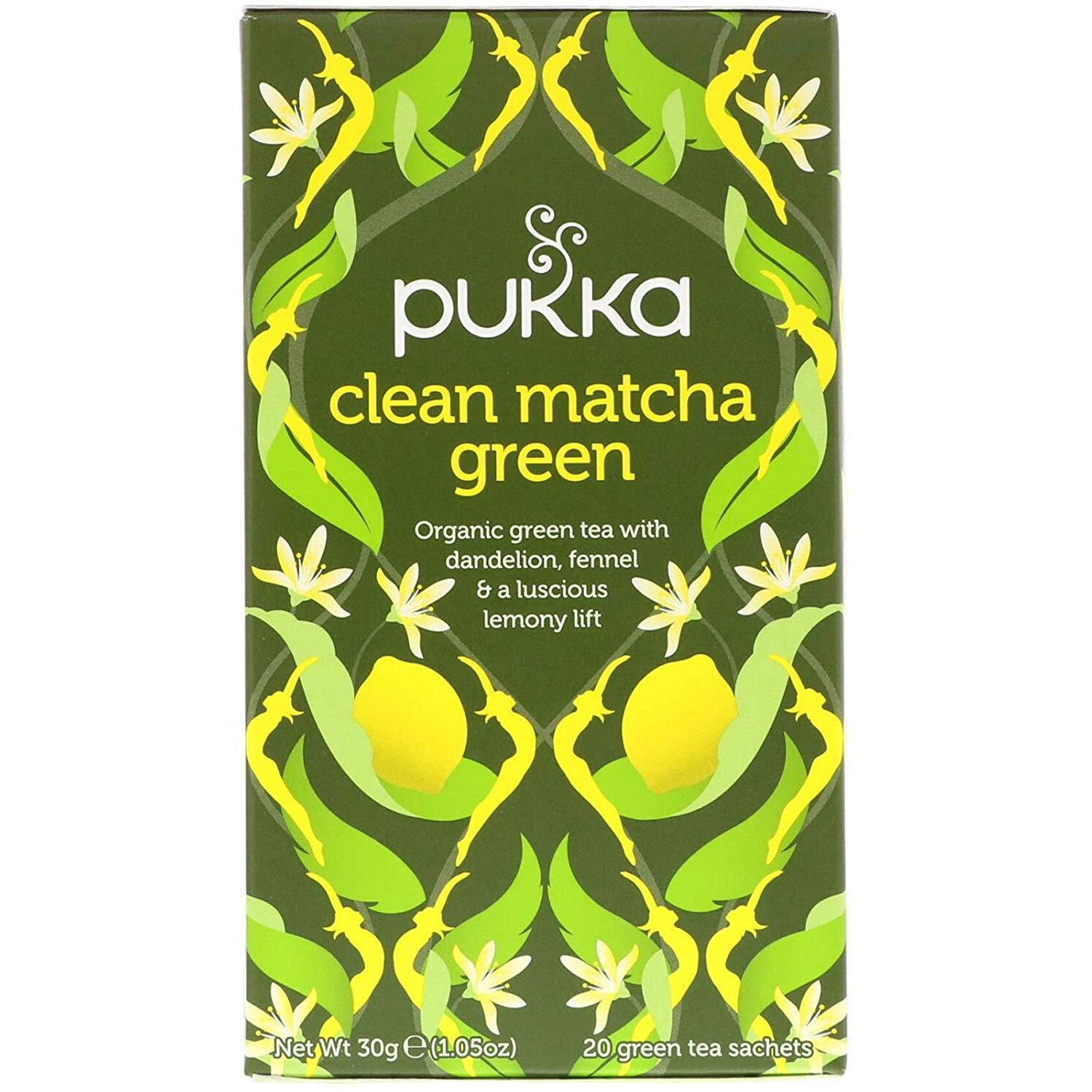 Pukka Organic Herbal Tea Clean Matcha Green 20 Tea Bags