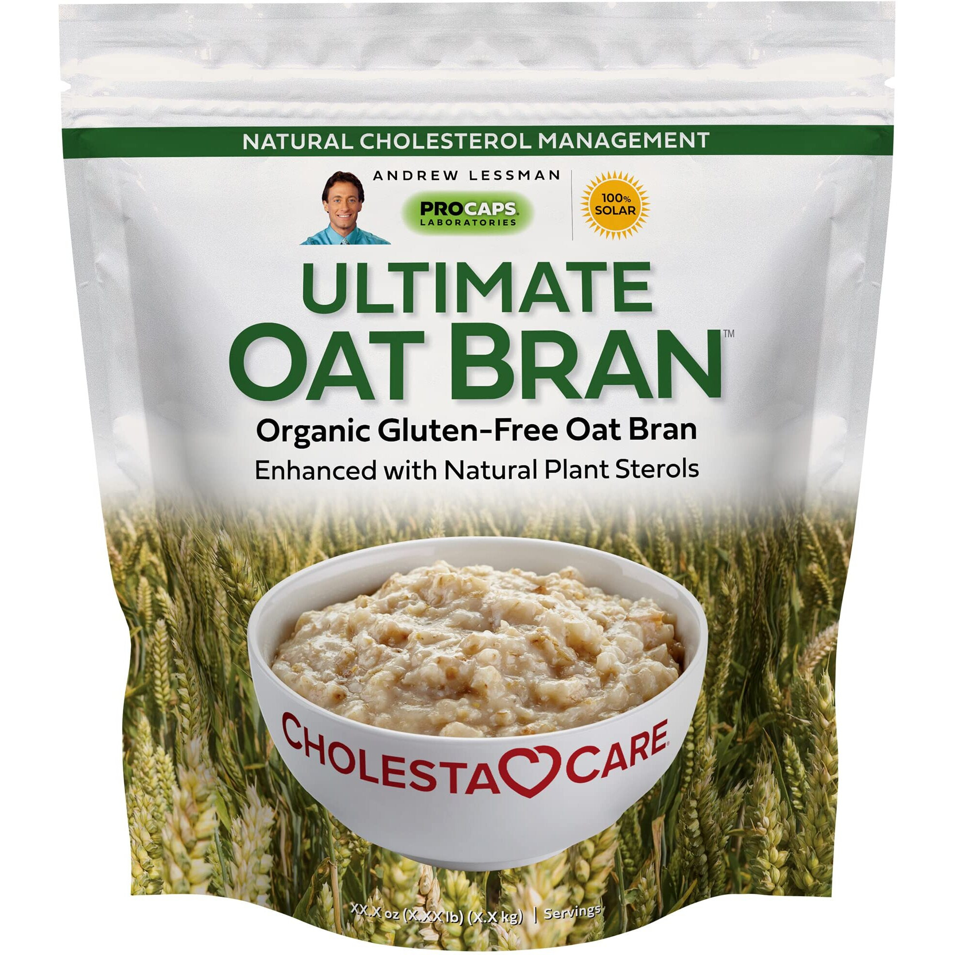 Andrew Lessman Ultimate Oat Bran 60 Servings - Premium Organic, Gluten-Free Oat Bran, Heart-Healthy Fiber And Non-Gmo Sourced Phytosterols. Promotes Healthy Cholesterol Levels. No Additives
