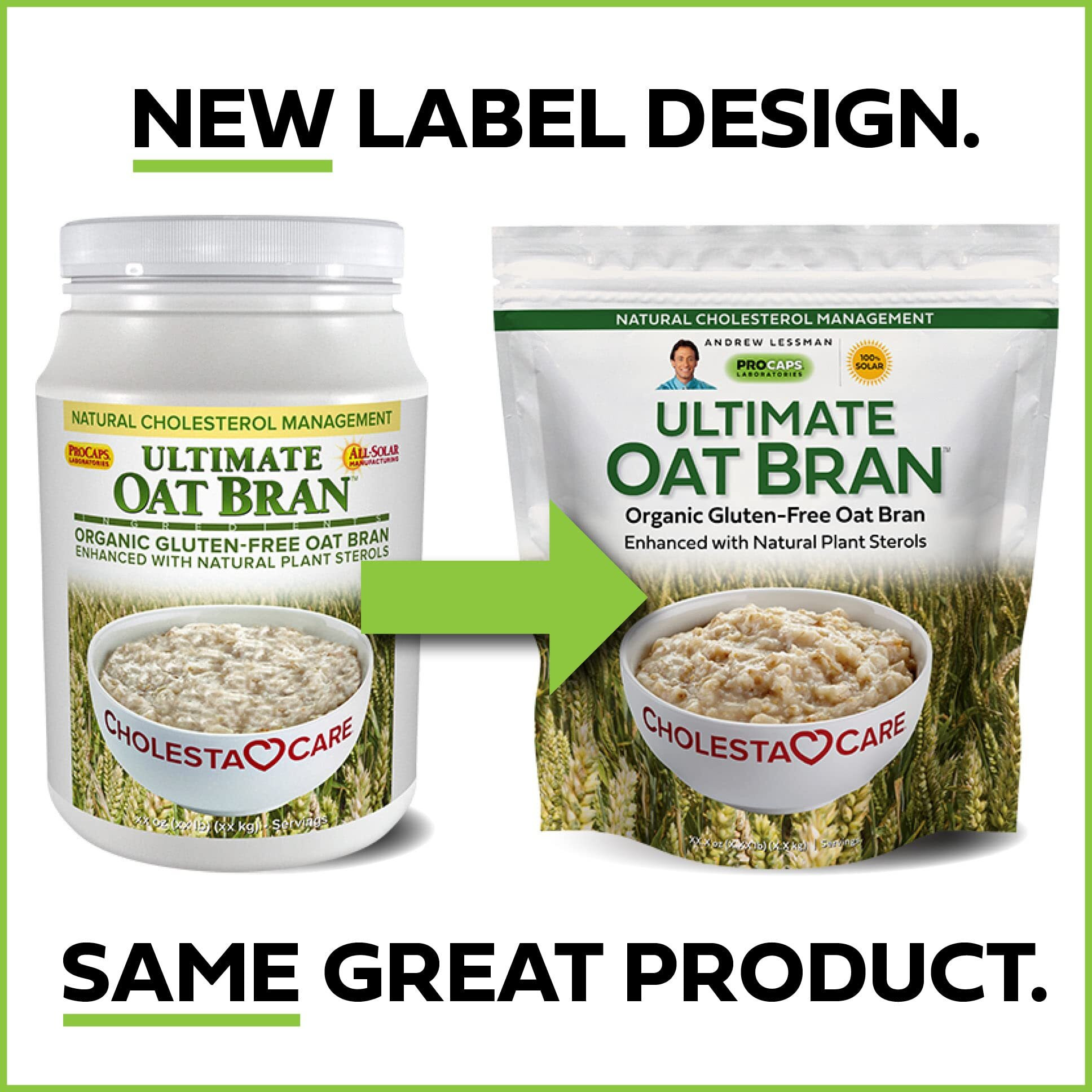 Andrew Lessman Ultimate Oat Bran 60 Servings - Premium Organic, Gluten-Free Oat Bran, Heart-Healthy Fiber And Non-Gmo Sourced Phytosterols. Promotes Healthy Cholesterol Levels. No Additives