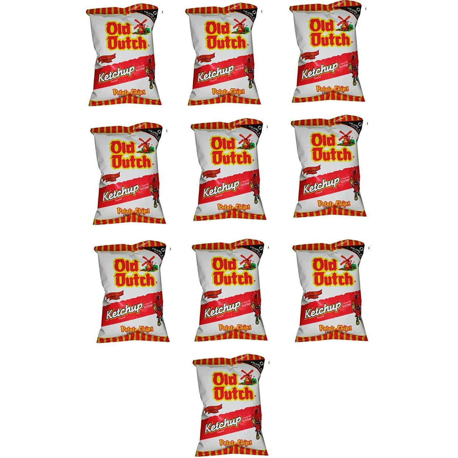 10 Bags Of Old Dutch Ketchup Chips (10 X 40G) Bundle {Imported From Canada}