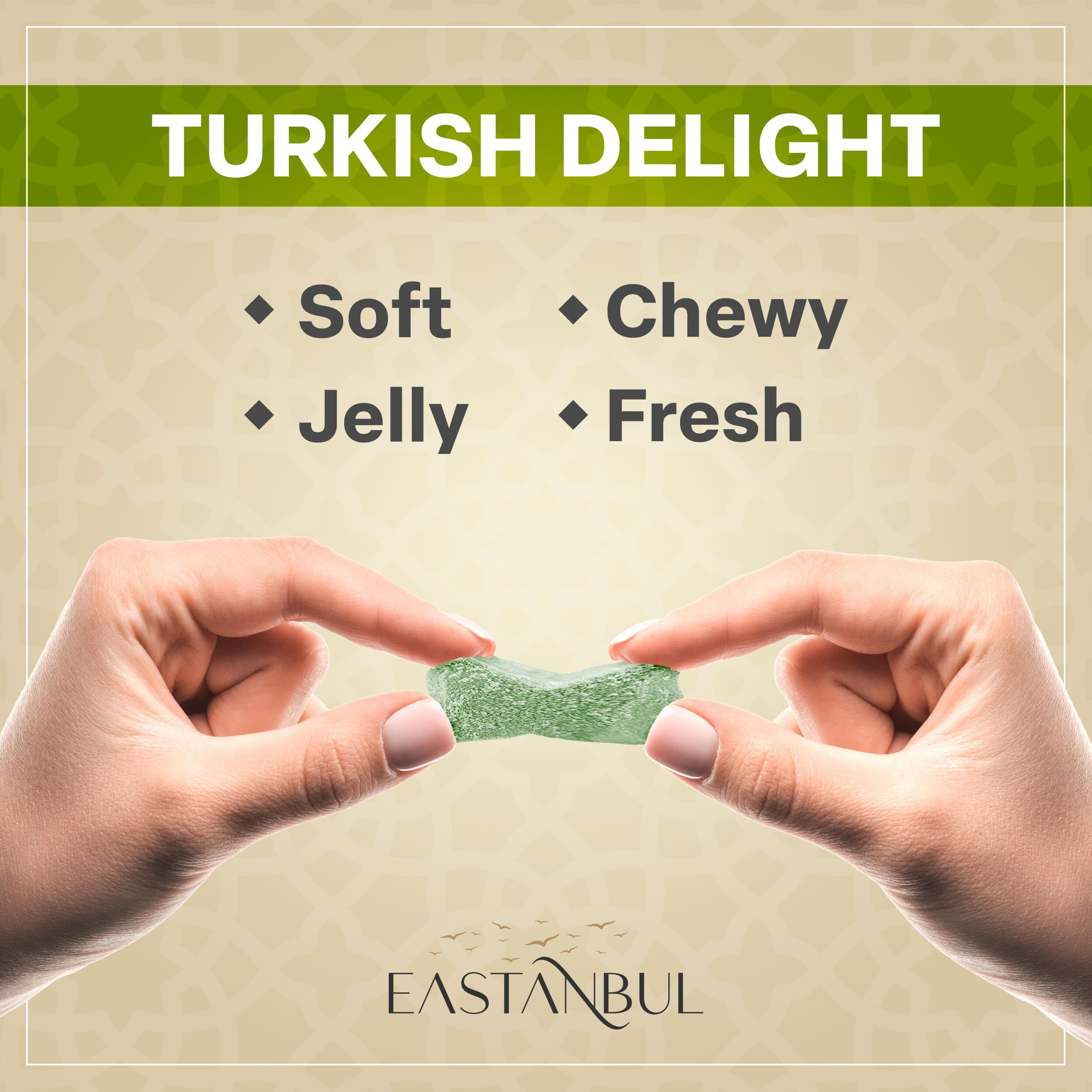Eastanbul Turkish Delight, 35.3Oz, Turkish Delights Candy, Turkish Delight Assorted, Lokum, Turkish Delights In Souvenir Wooden Gift Box, Perfect Turkish Sweets, Gourmet Turkish Candy
