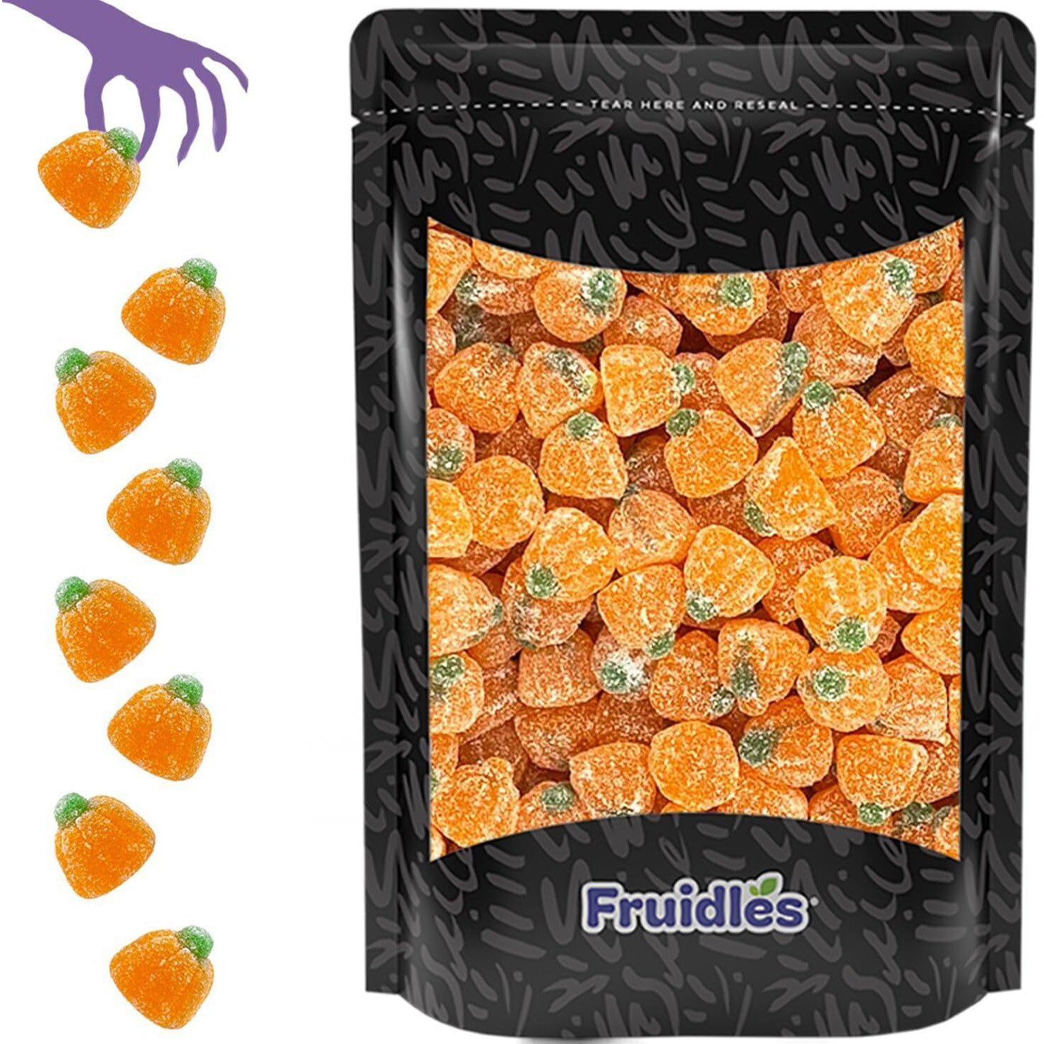 Fruidles Halloween Fancy Jelly Pumpkins, Delicious Gummy Candy, Gluten-Free, Fun And Festive Holiday Snacking, Party Favor (1 Pound)