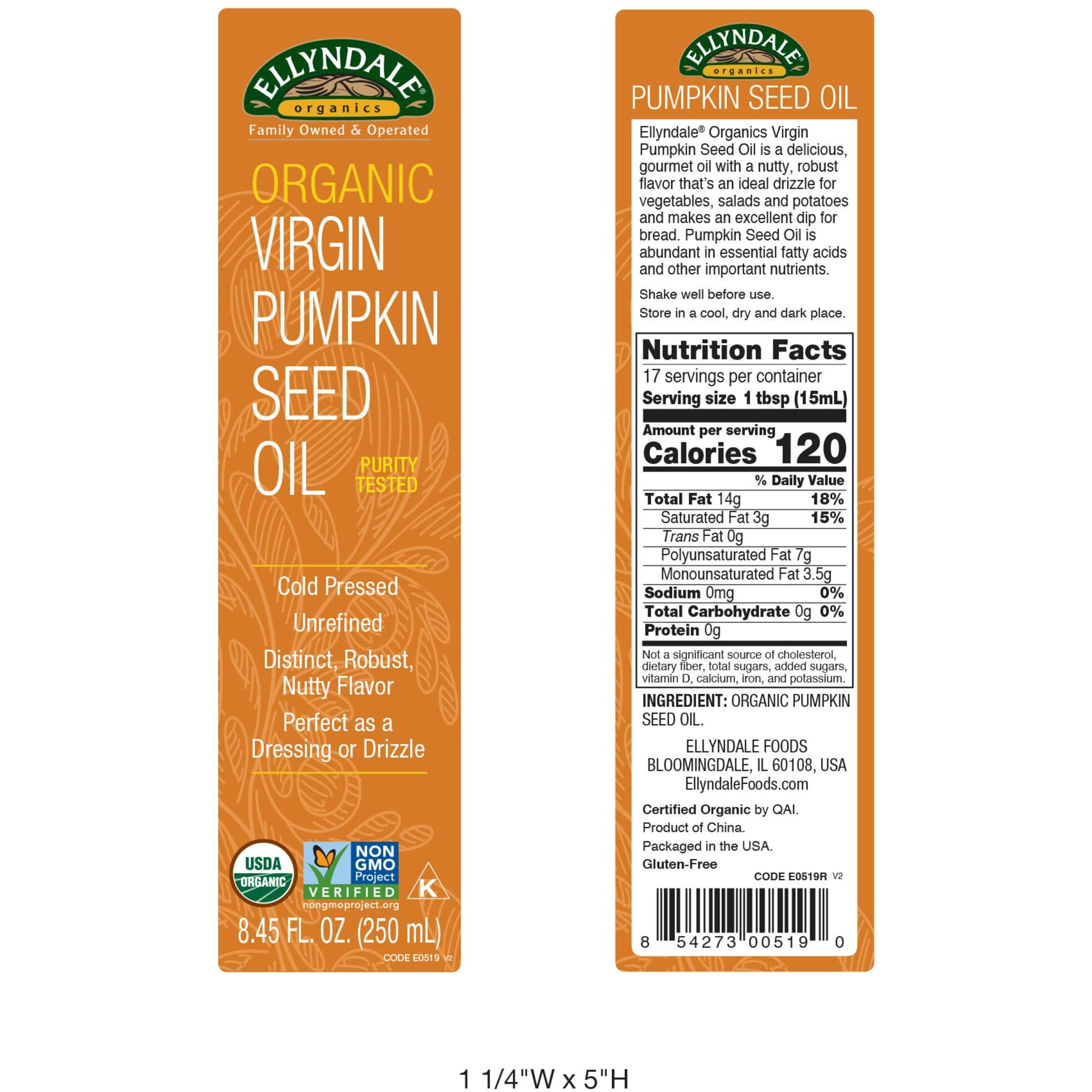 Now Foods, Organic Virgin Pumpkin Seed Oil, Cold-Pressed, Unrefined, Distinct Robust, Nutty Flavor, Certified Non-Gmo, 8.45-Ounce