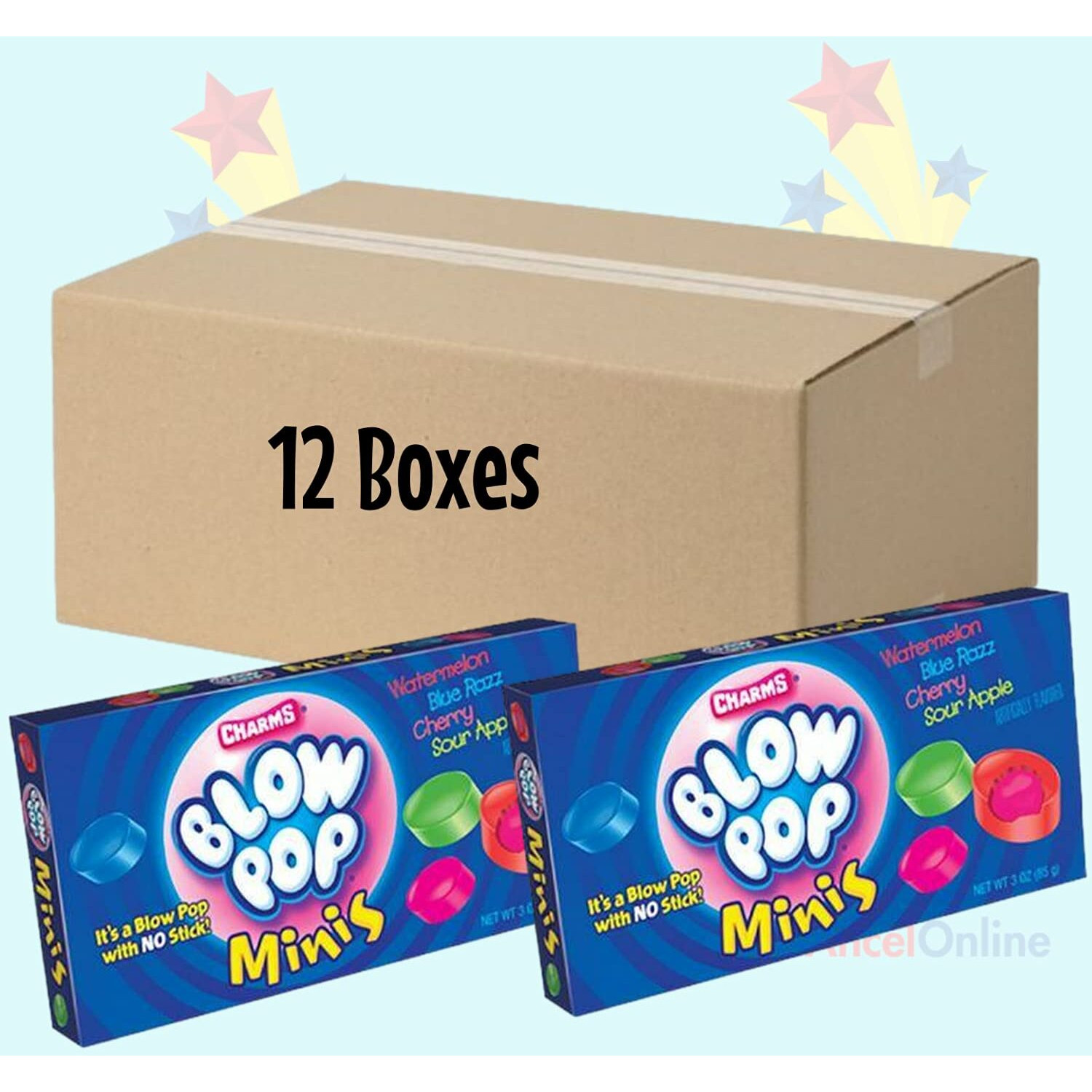 Charms Blow Pops Minis Theater Box, 3.5 Oz (Pack Of 12)