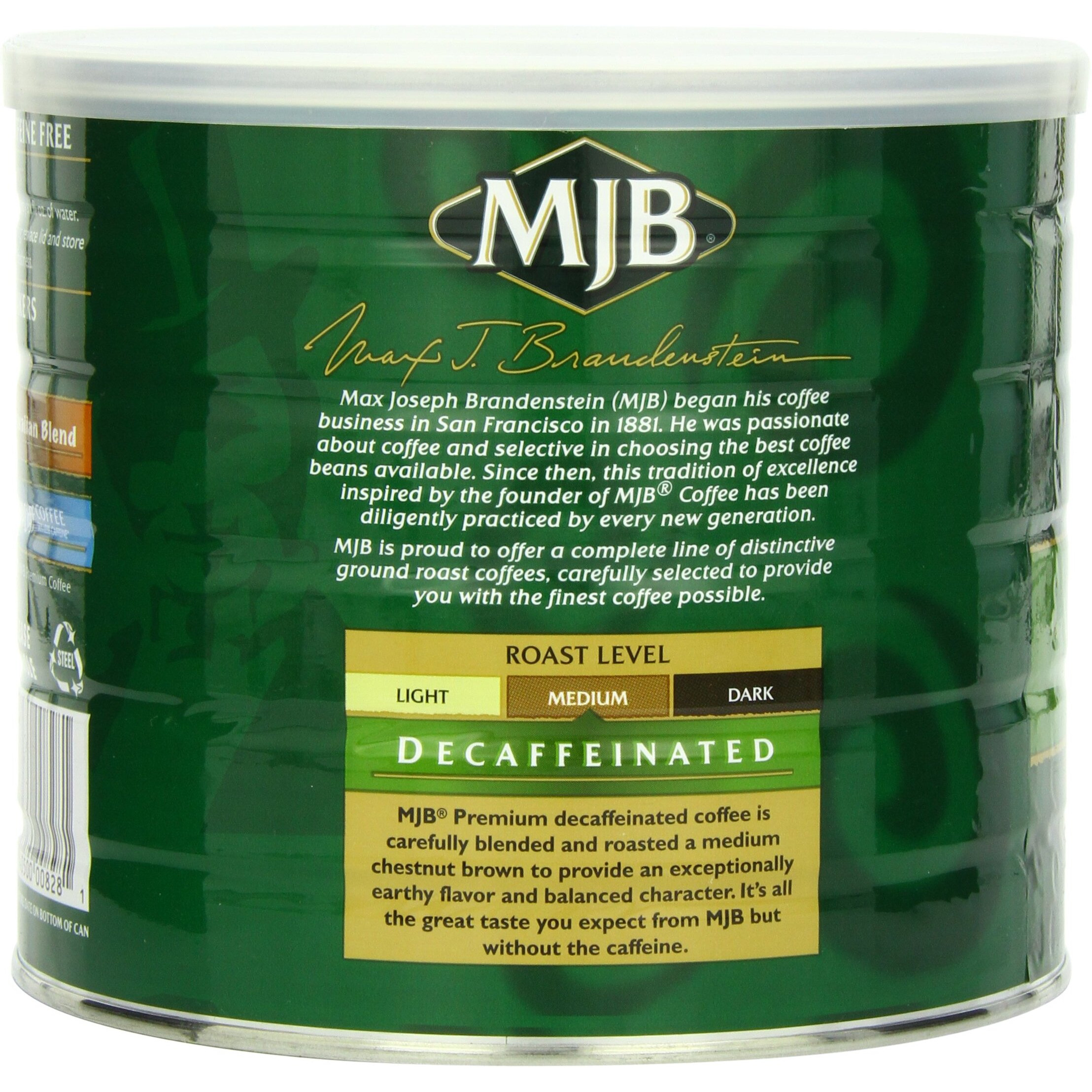 Mjb Coffee, Premium Decaf Ground Coffee, Medium Roast, 24 Ounce