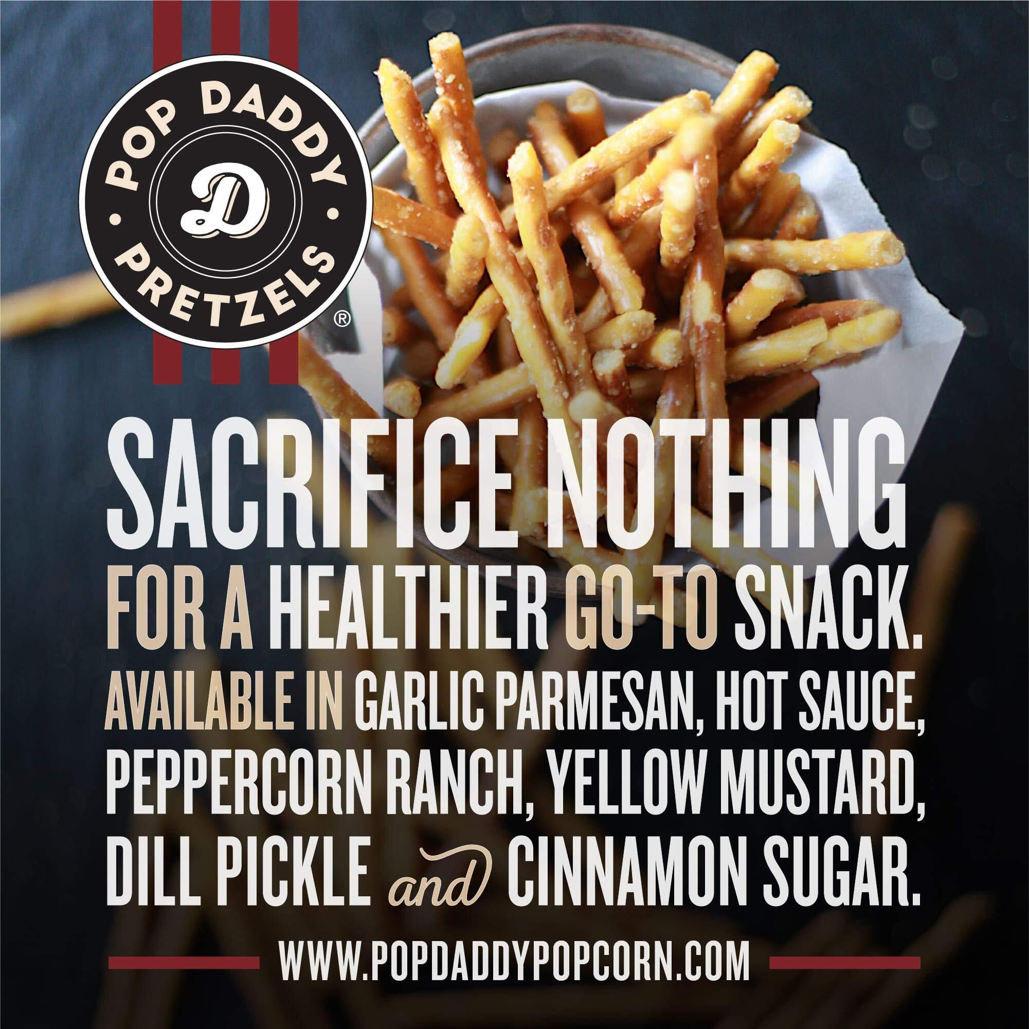 Pop Daddy Flavored Pretzels Sticks | Dill Pickle Flavor | 3Oz Healthy Gourmet Pretzels Snacks | 15 Pack