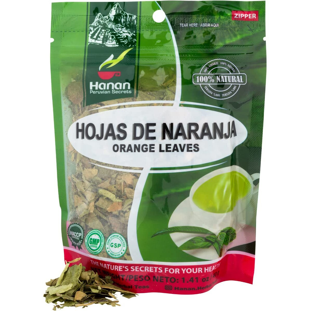 Hanan Orange Leaves (Hoja De Naranja) 1.4 Oz (40 G) - Natural, Dried Orange Plant Leaf For Herbal Tea Supplement