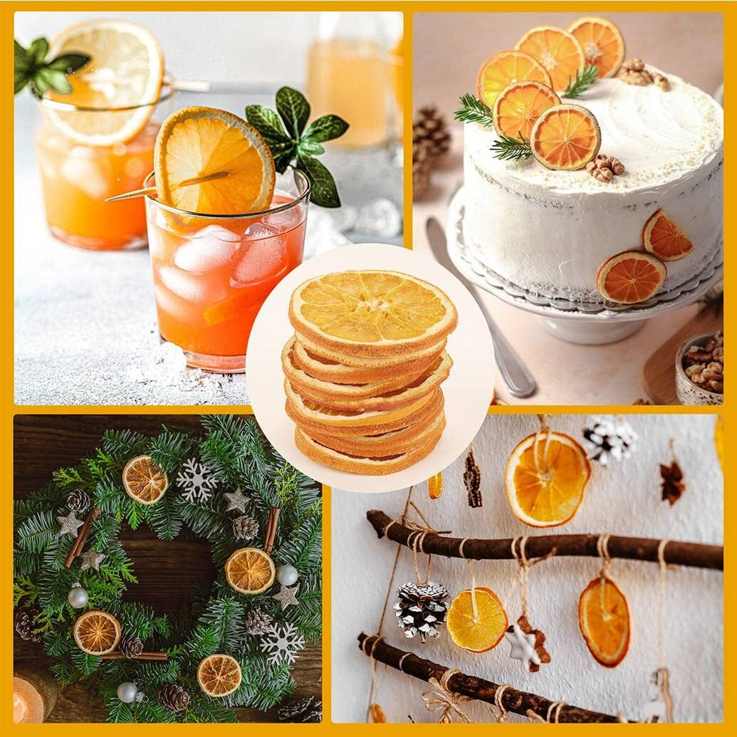 Jtedzi Dried Orange Slices 7.05 Oz/200G, Natural Dehydrated Dried Orange Slices, Sugar Free & No Additives, Dried Oranges For Cocktails Crafts Potpourri Cake Decoration