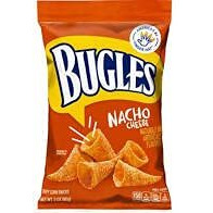 Bugles Nacho Cheese Crispy Corn Snacks First Cone Shaped Corn Snack Large 3.7 Oz. Bags, Delicious Cheese Flavor (Pack Of 3)