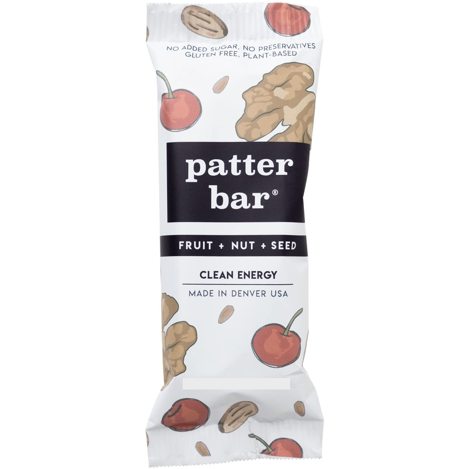 Patter Bar (Fruit Nut Seed, 12-Pack Whole 30, Paleo, Vegan, No Added Sugar, Gluten Free, Dairy Free, Plant Based Energy Bar)