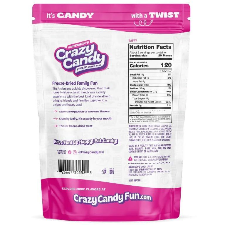 Andersen's Crazy Candy Freeze Dried Candy - Freeze Dried Taffy, 2.4 Ounces
