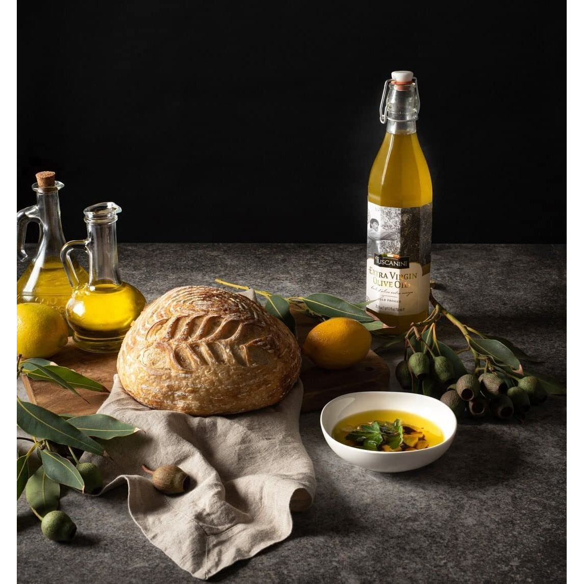 Tuscanini Italian Extra Virgin Cold Pressed Olive Oil, 25.3Oz (2 Pack) Ultra-Premium Unfiltered | Non Gmo | For Salads, Dipping Oils, Cooking & Marinades | Kosher (Including Padssover)