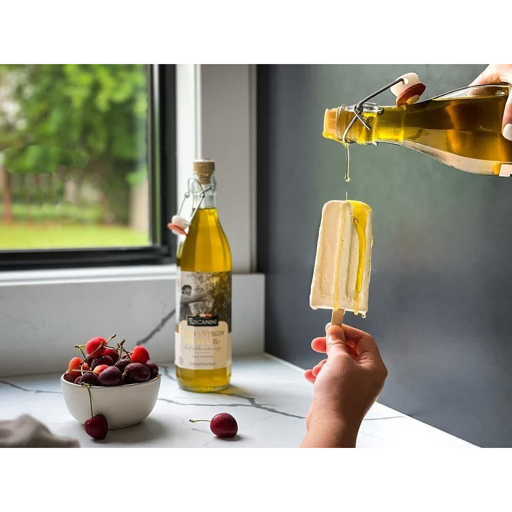 Tuscanini Italian Extra Virgin Cold Pressed Olive Oil, 25.3Oz (2 Pack) Ultra-Premium Unfiltered | Non Gmo | For Salads, Dipping Oils, Cooking & Marinades | Kosher (Including Padssover)