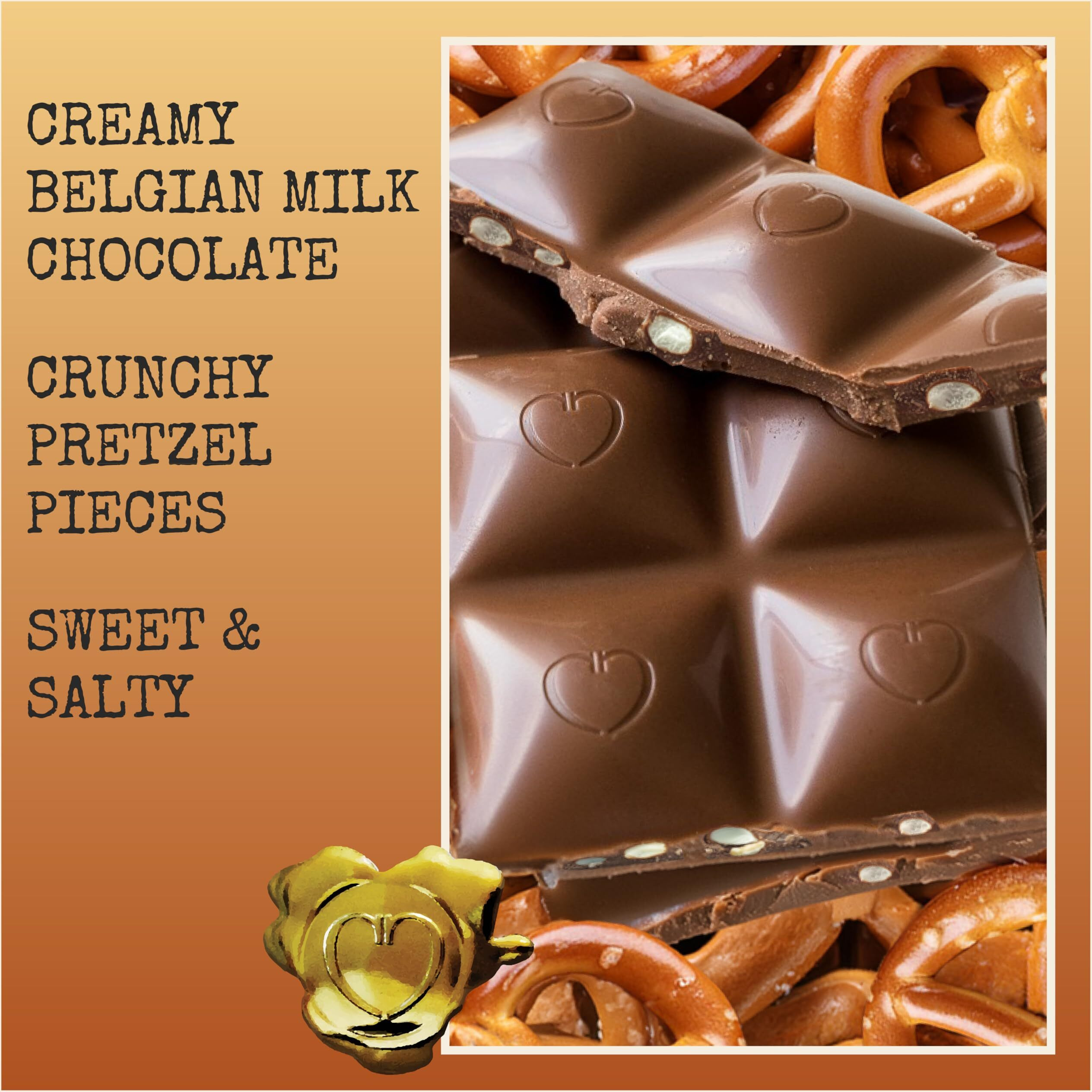 Chocolove Pretzel Milk Chocolate Bars | 33% Cocoa | Infused With Gluten-Free Pretzel Bits | Crafted With Silky Belgian Chocolate | Non Gmo, Rainforest Alliance Certified, 3.2Oz Bar (12 Pack)