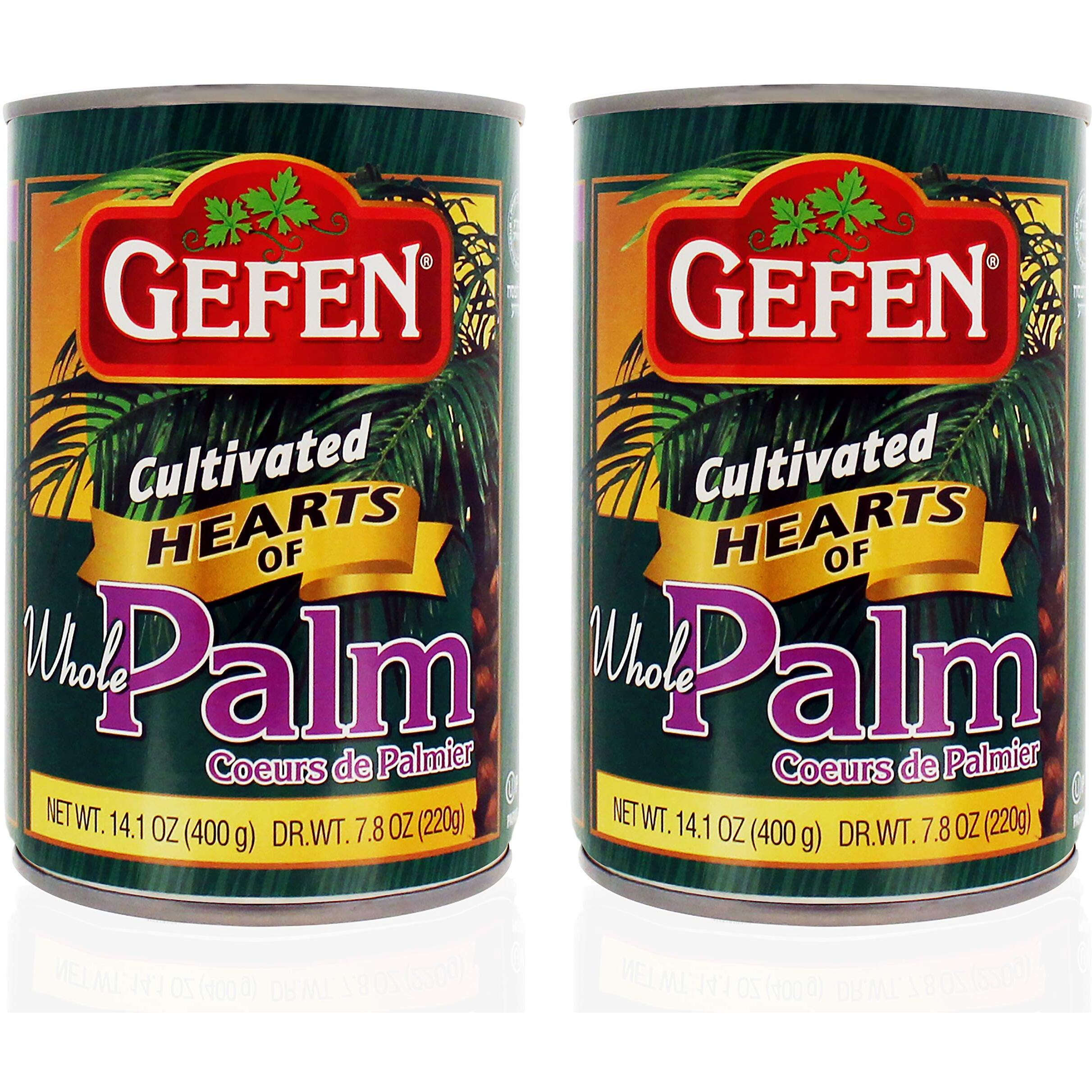 Gefen Premium Cultivated Whole Hearts Of Palm, 14.1 Oz (2 Pack) Less Sodium, Low Carb, All Natural, Gluten Free, Certified Kosher, No Preservatives, Vegan, Product Of Ecuador