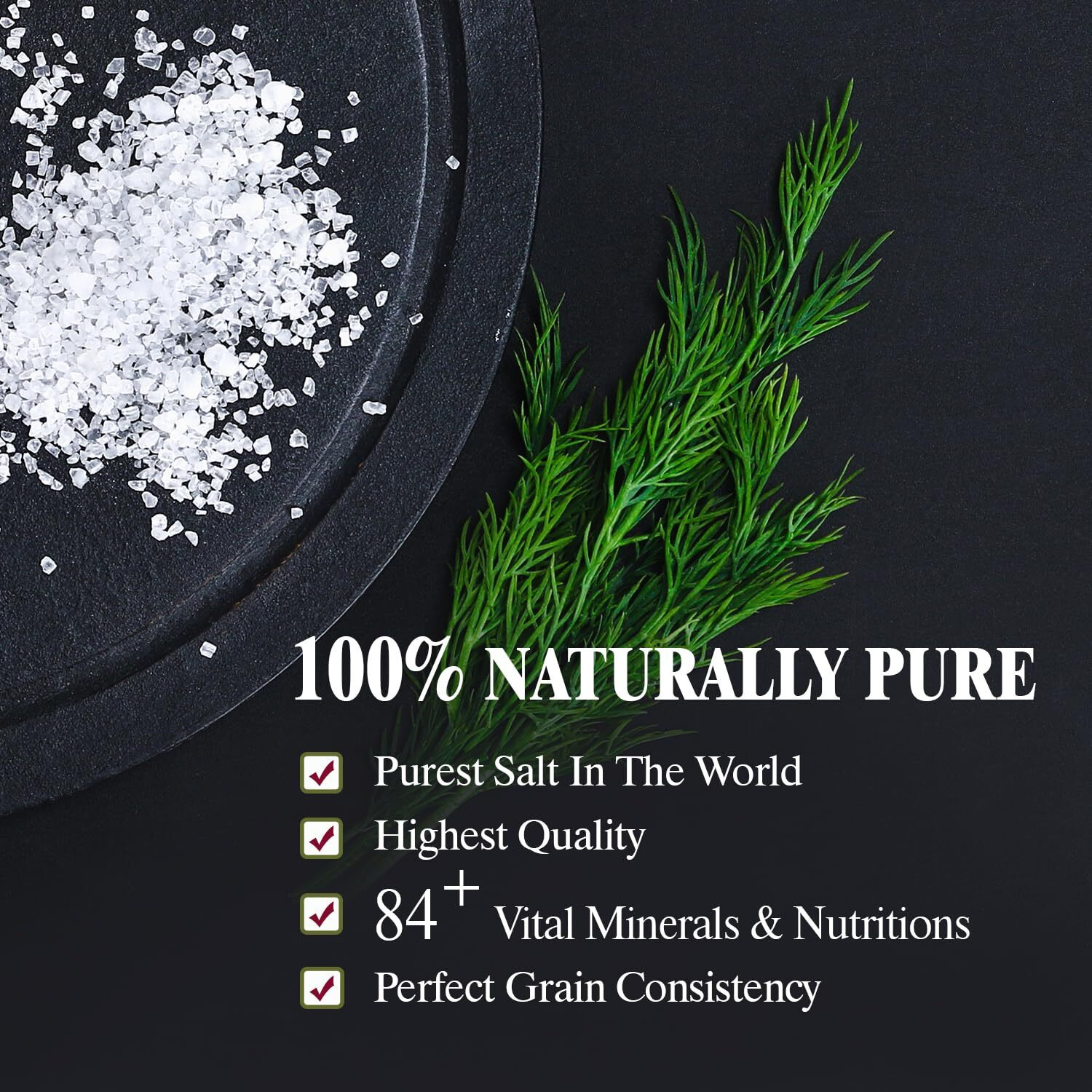 Himalayan Chef Sea Salt, All-Natural Fine Grain, 48 Ounce Sea Salt Bag, Non-Iodized, No Additives, Unrefined Mineral Salt For Daily Cooking