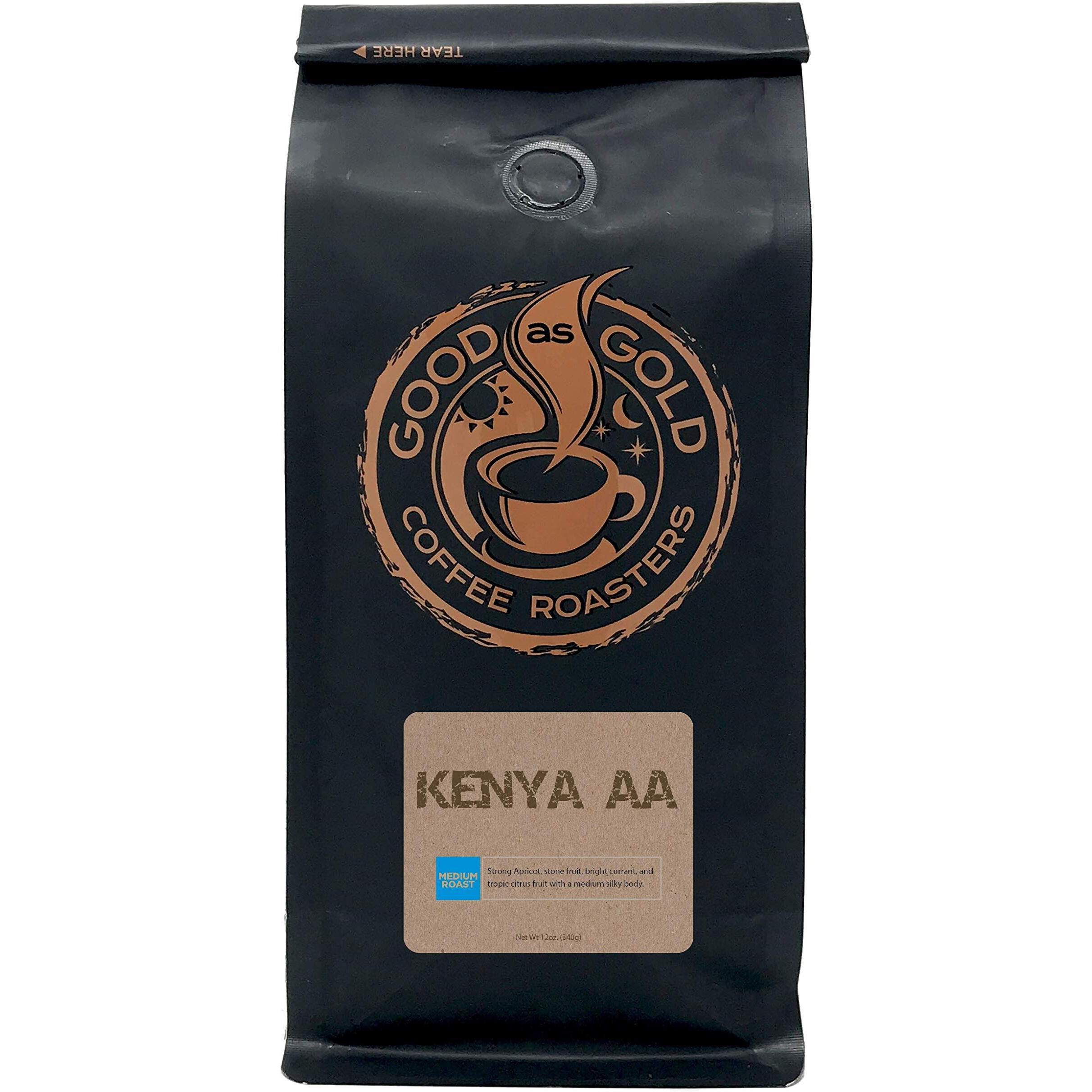 Kenya Aa Coffee Beans, Medium Roast, 12 Oz Bag, Whole Bean - Good As Gold Coffee Roasters