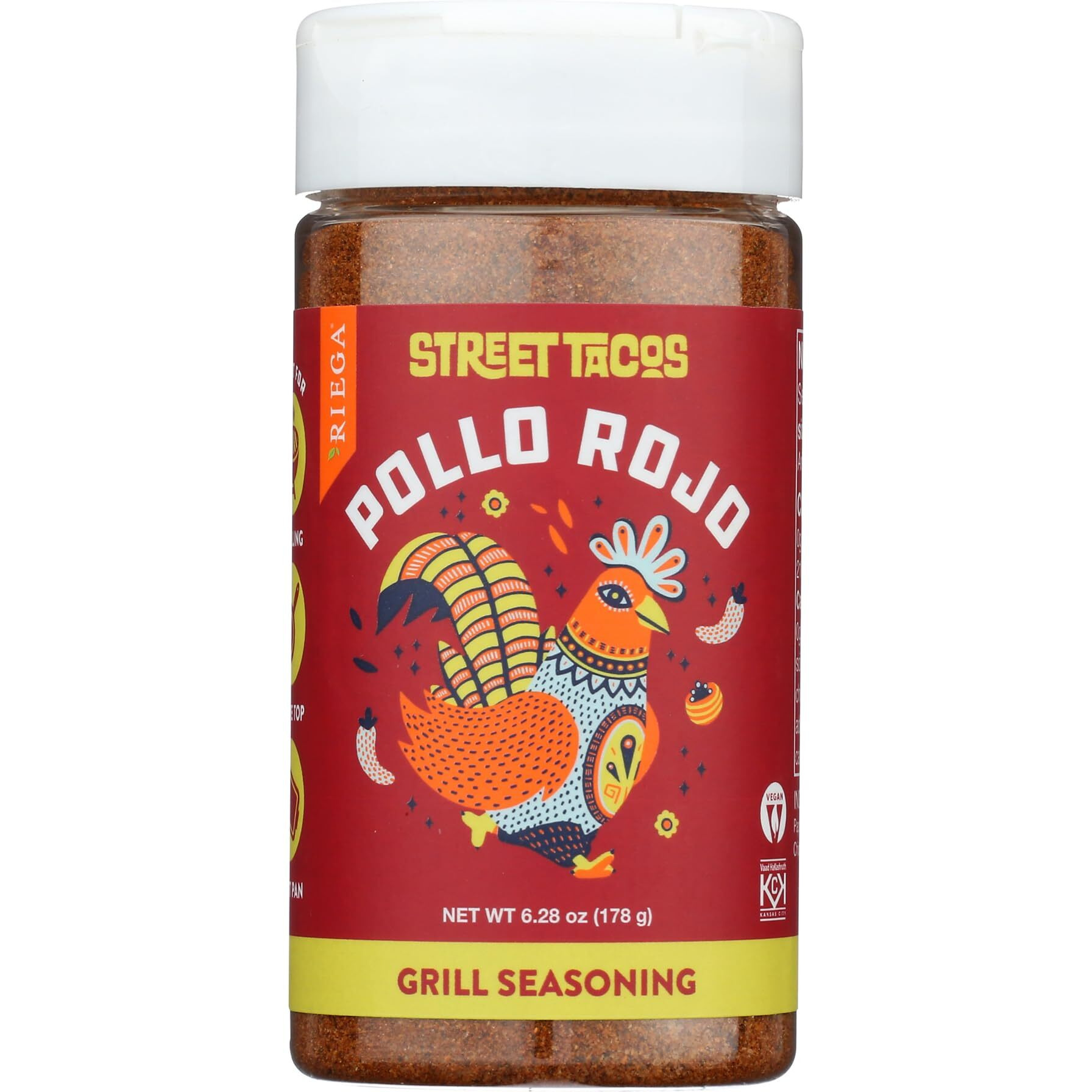 Riega Street Taco Grill Seasoning, Pollo Rojo, 6.25 Oz (Pack Of 1)