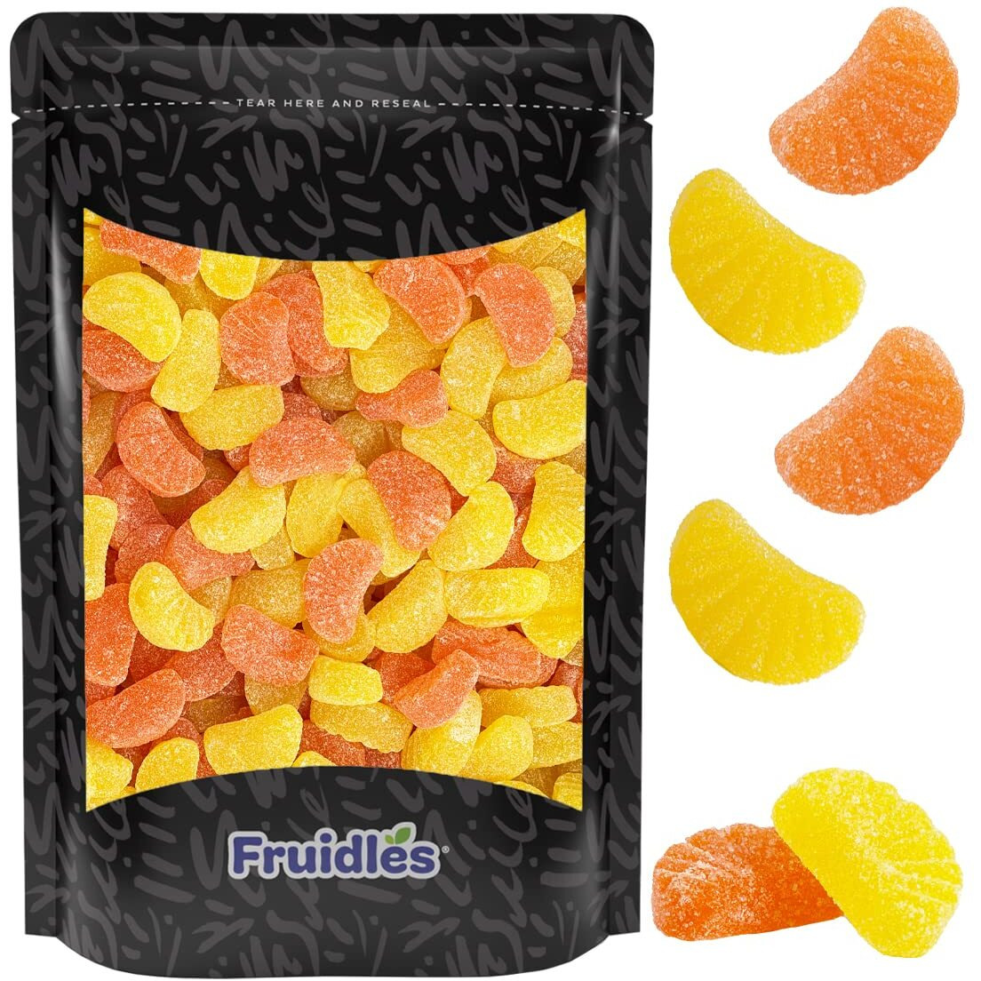 Orange And Lemon Citrus Gummi Slices Candy, Delicious Sugar Coated Fruit Flavors Gummies (Half-Pound)