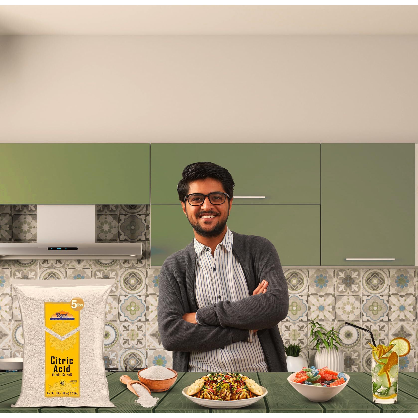 Rani Citric Acid Powder, Food Grade (Limbu Ka Ful) 80Oz (5Lbs) 2.27Kg Bulk ~ Used For Cooking, Bath Bombs, Cleaning | Gluten Friendly | Kosher | Indian Origin