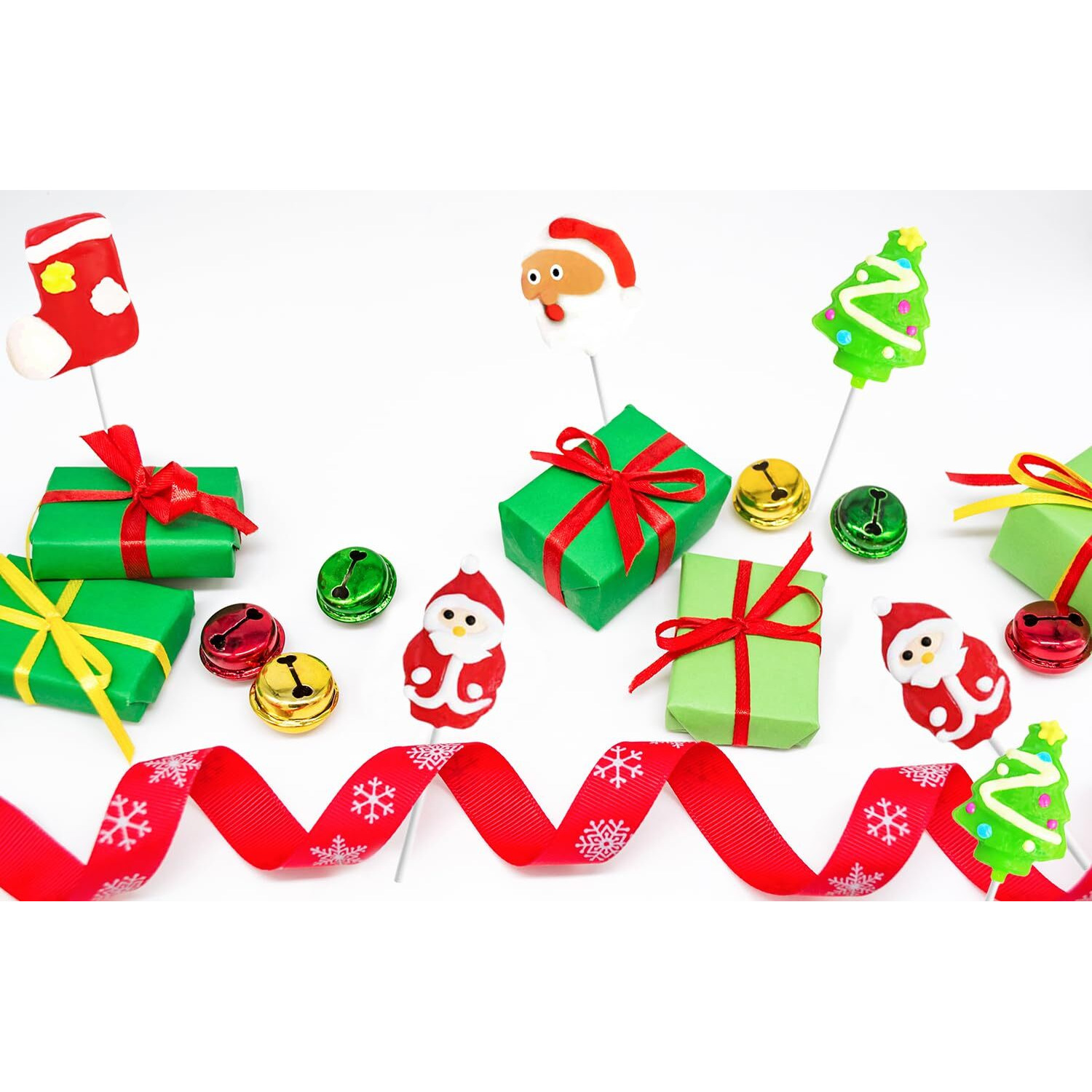 Fruidles Christmas Lollipop, Santa Clause, Christmas Tree, Candy Canes Lollipops, Individually Wrapped (12-Pack)