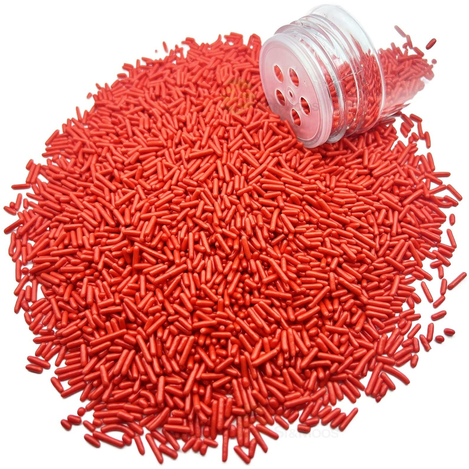Se Si&Moos Red Jimmies Sprinkles Soft Jimmies Soft Sprinkles Edible Red Sprinkles For Cake Decorating, Ice Cream Toppings & Baking 2.75 Oz