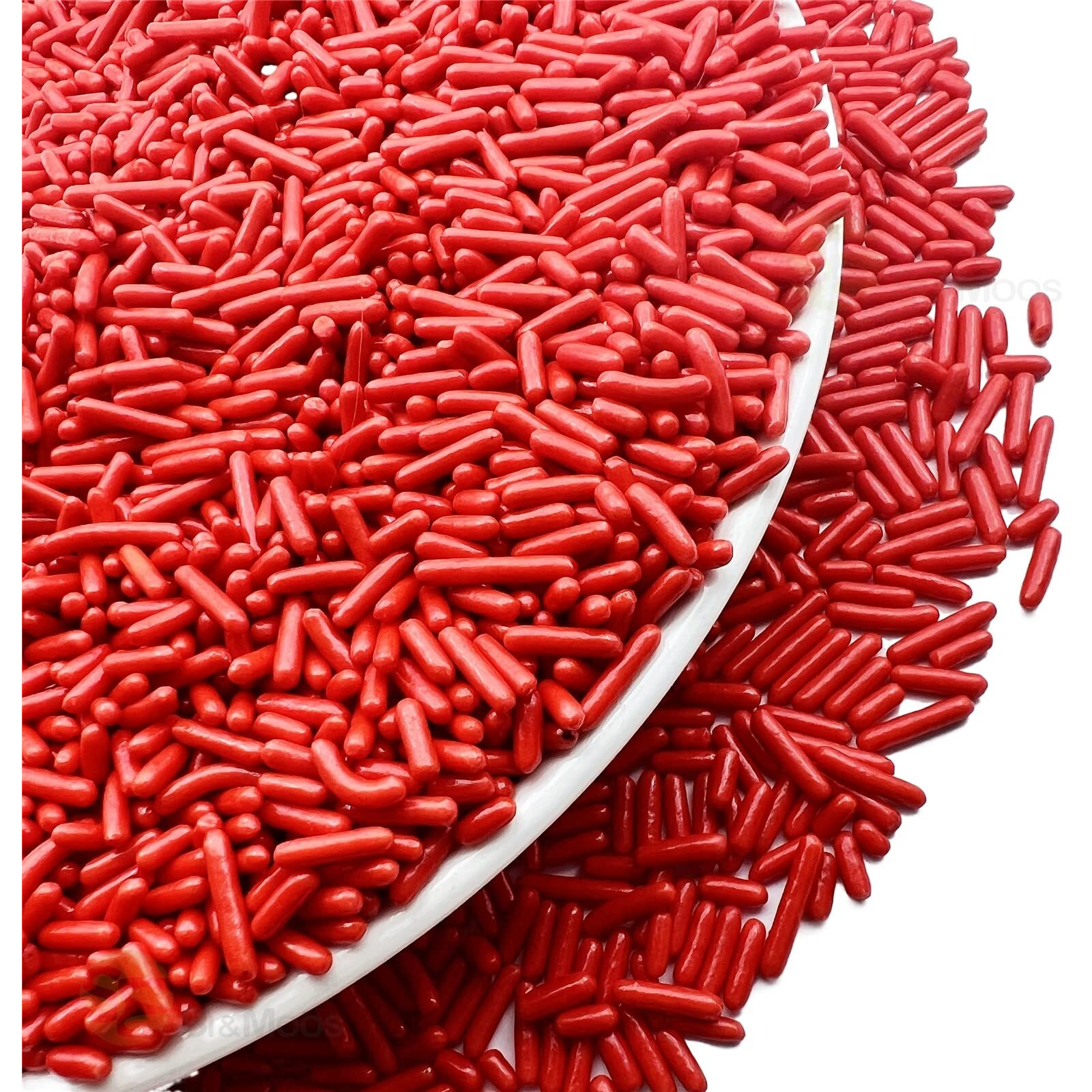 Se Si&Moos Red Jimmies Sprinkles Soft Jimmies Soft Sprinkles Edible Red Sprinkles For Cake Decorating, Ice Cream Toppings & Baking 2.75 Oz