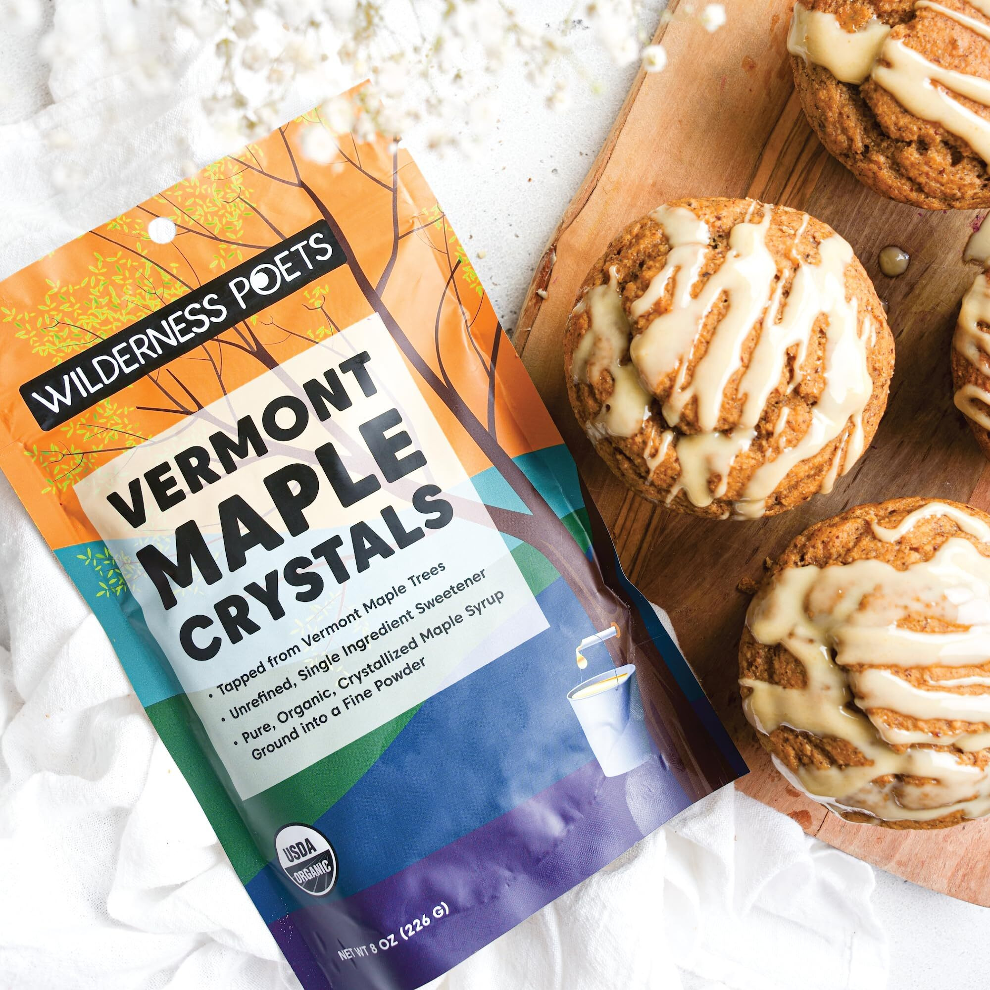 Wilderness Poets Organic Maple Sugar Crystals (32 Ounce - 2 Pound)