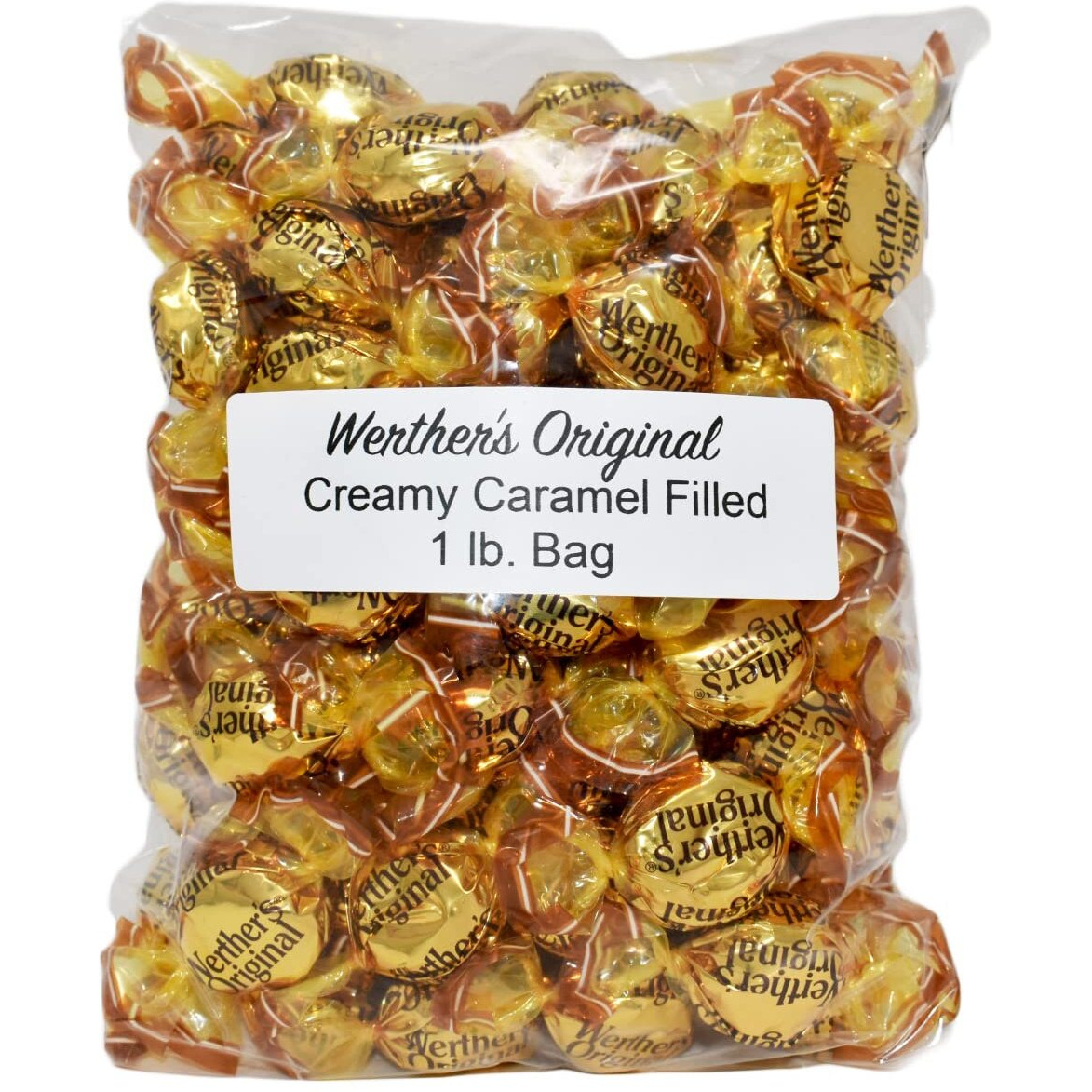 Bulk Werthers Original Hard Candy | Bulk Candy Individually Wrapped | Werthers Caramel Candy | 1 Lb Individual Flavor Bag | Includes Aromatik Mint Card (Creamy Caramel Filled)