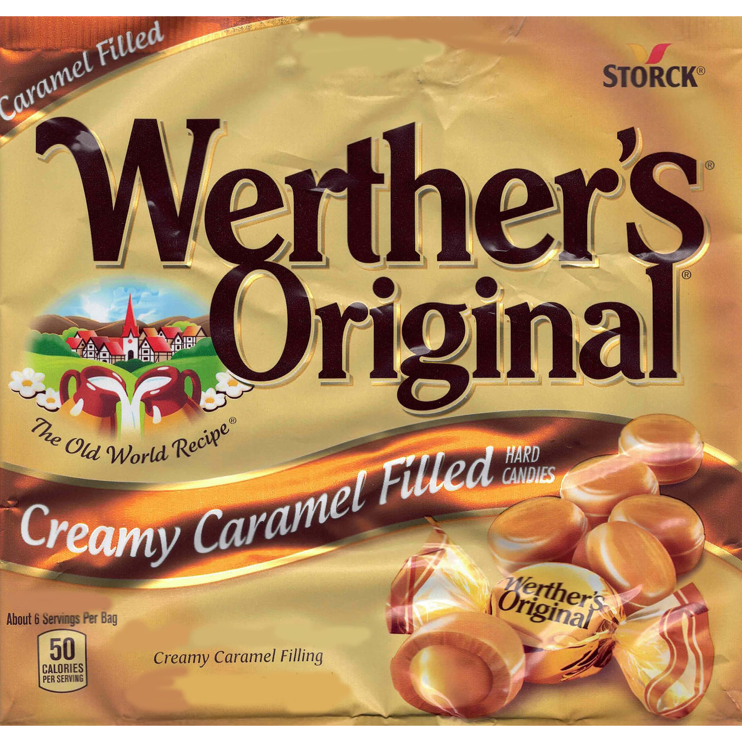 Bulk Werthers Original Hard Candy | Bulk Candy Individually Wrapped | Werthers Caramel Candy | 1 Lb Individual Flavor Bag | Includes Aromatik Mint Card (Creamy Caramel Filled)