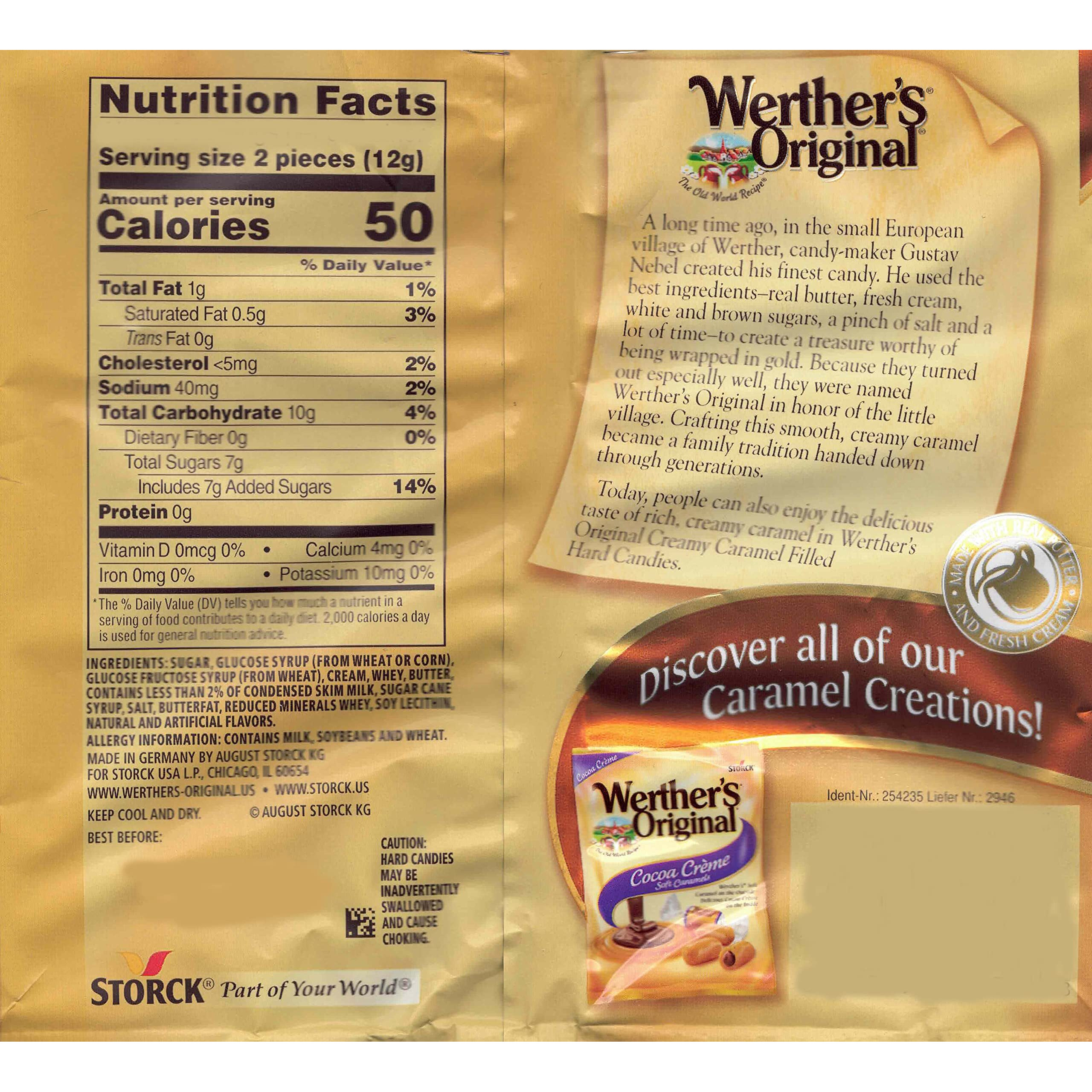 Bulk Werthers Original Hard Candy | Bulk Candy Individually Wrapped | Werthers Caramel Candy | 1 Lb Individual Flavor Bag | Includes Aromatik Mint Card (Creamy Caramel Filled)