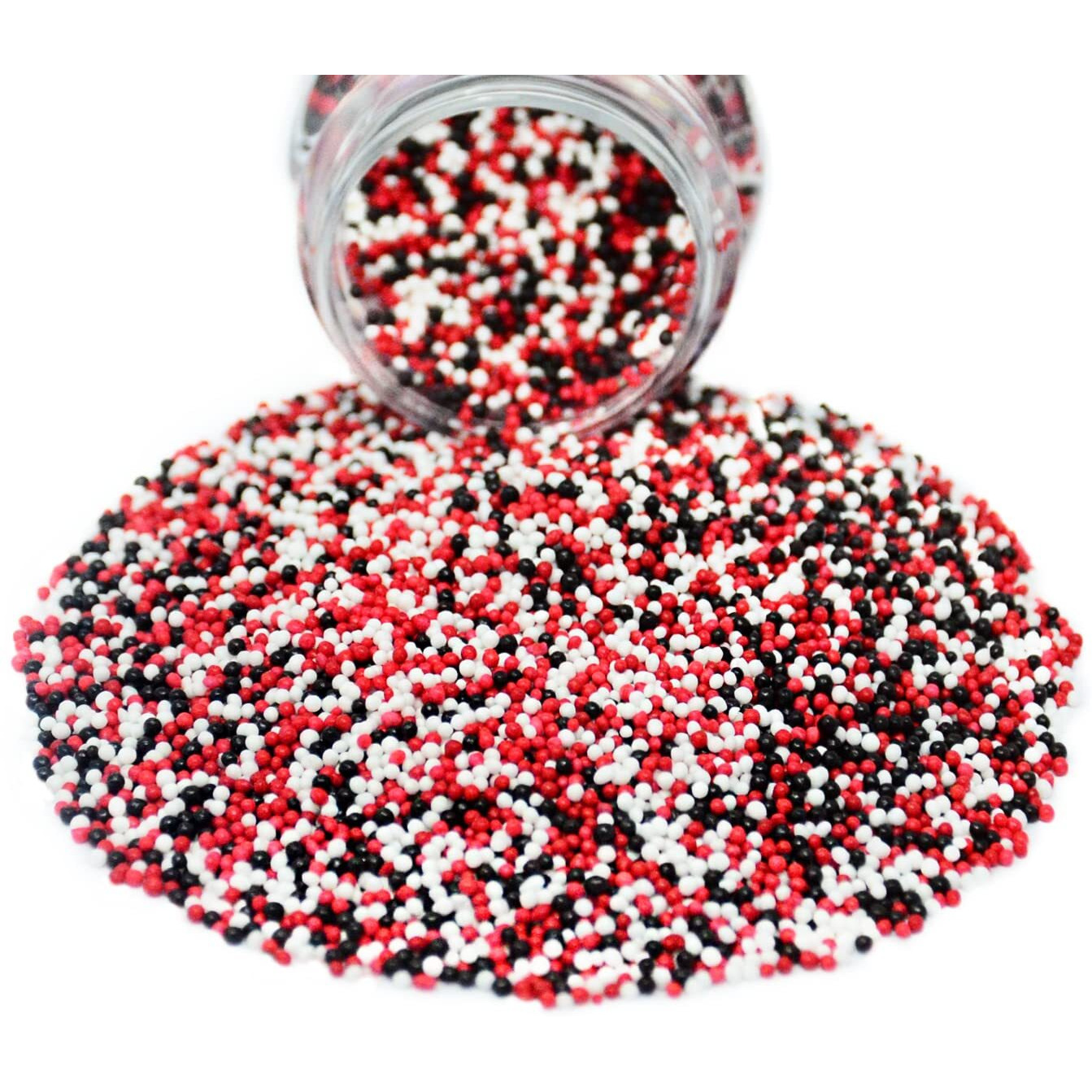 Mystic Sprinkles The Big Game Nonpareil Mix 3.8Oz Bottles (Black, Red & White)