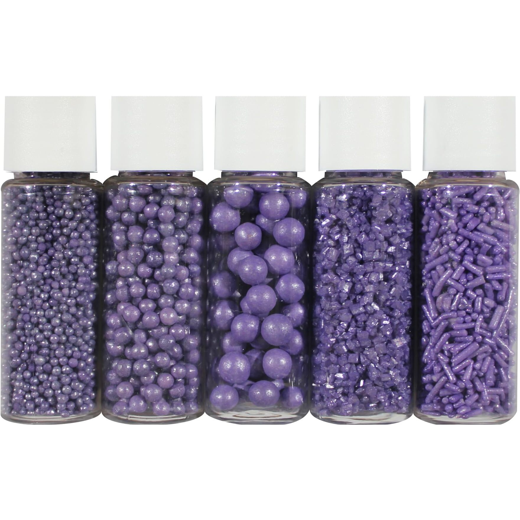 Confect Sprinkles For Cakes & Cupcakes Decoration | Assorted Pack Of 5 Unicorn Paradise Pearl Sprinkles | Lavender Sprinkles | Edible Mix Dragees, Jimmies & Sparkling Sugar - 3.5 Oz